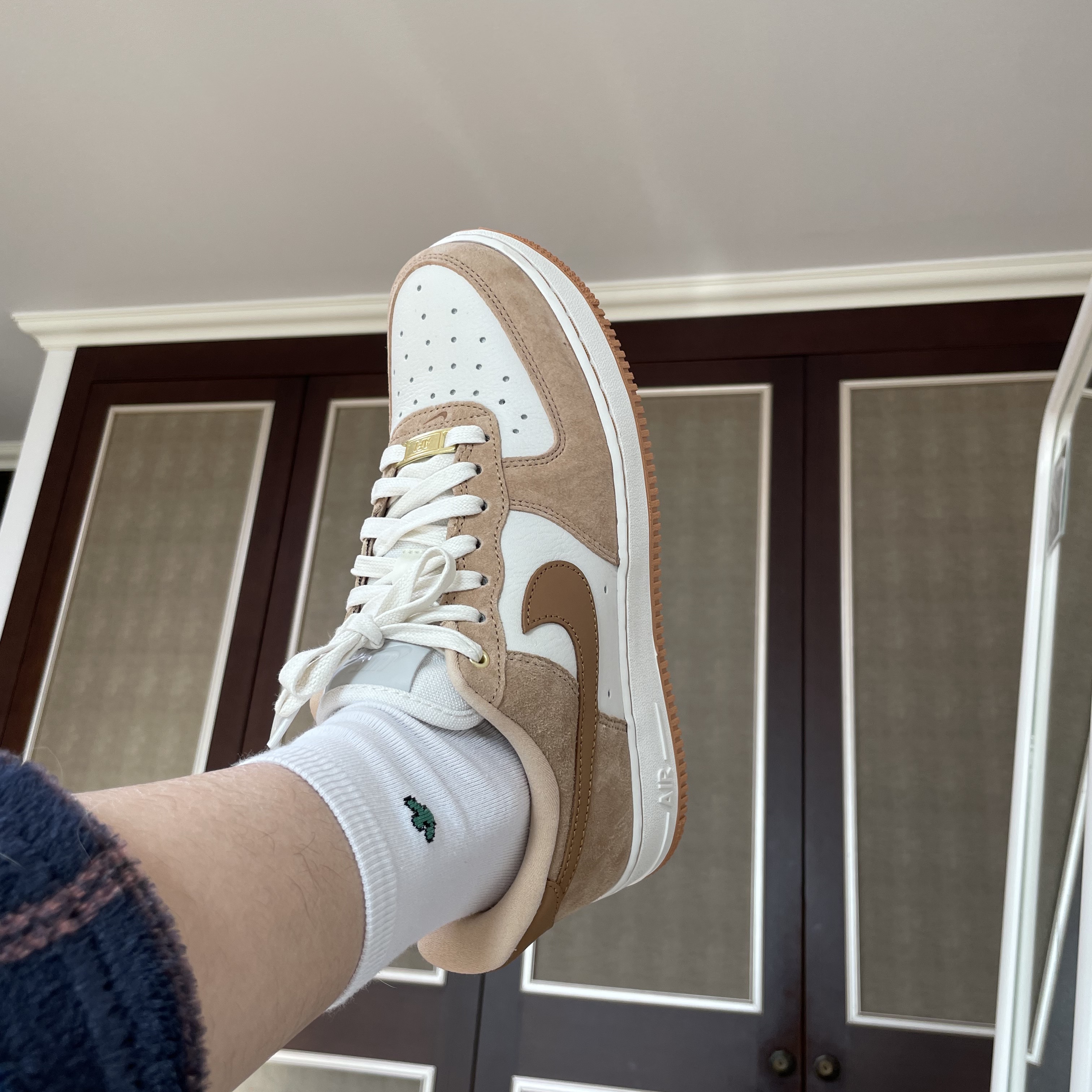 (W) Nike Air Force 1 LXX Flax 착용 스타일 - 2