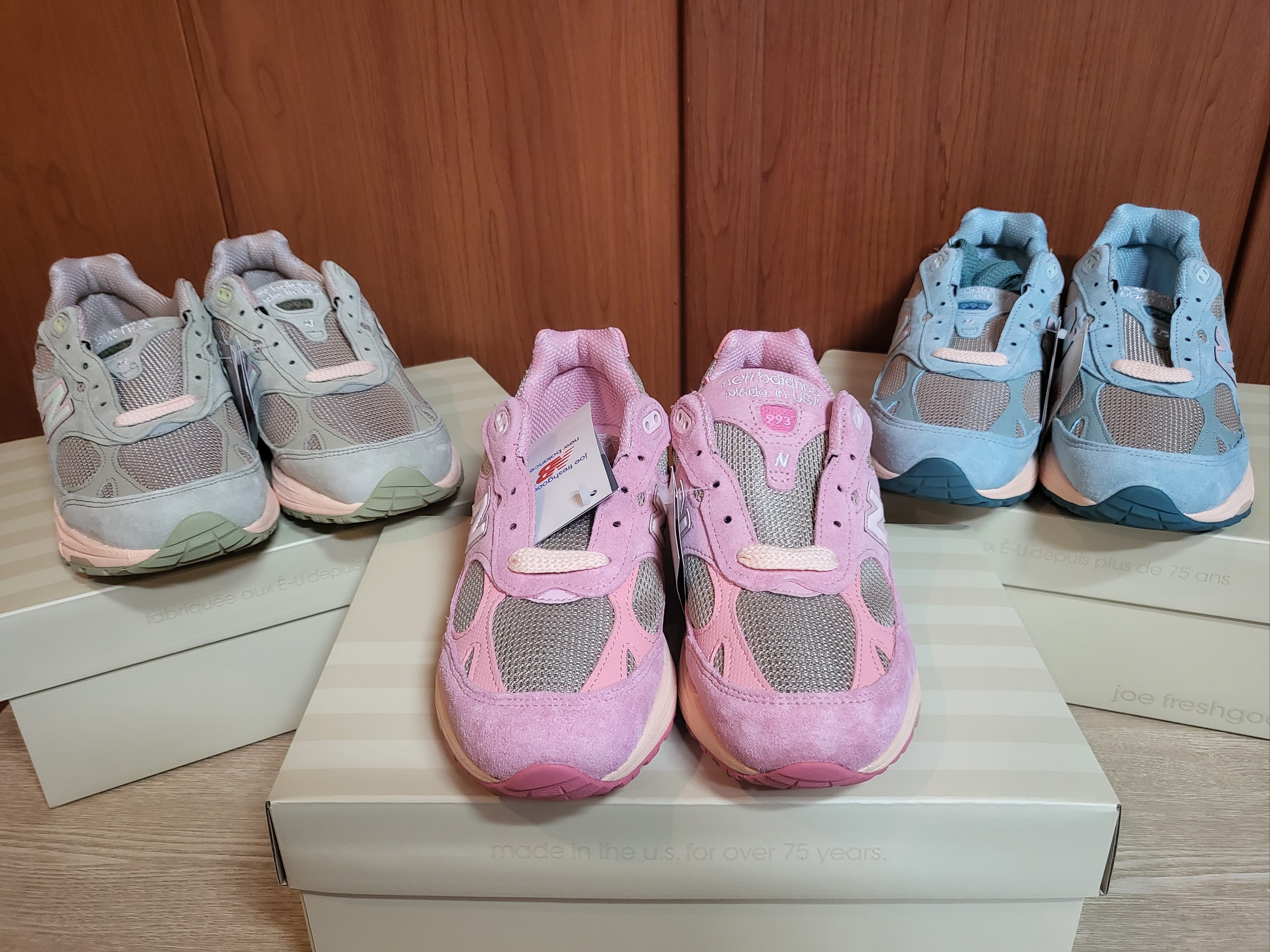 New Balance x Joe Freshgoods 993 Made in USA Arctic Blue, New Balance x Joe Freshgoods 993 Made in USA Sage 착용 스타일