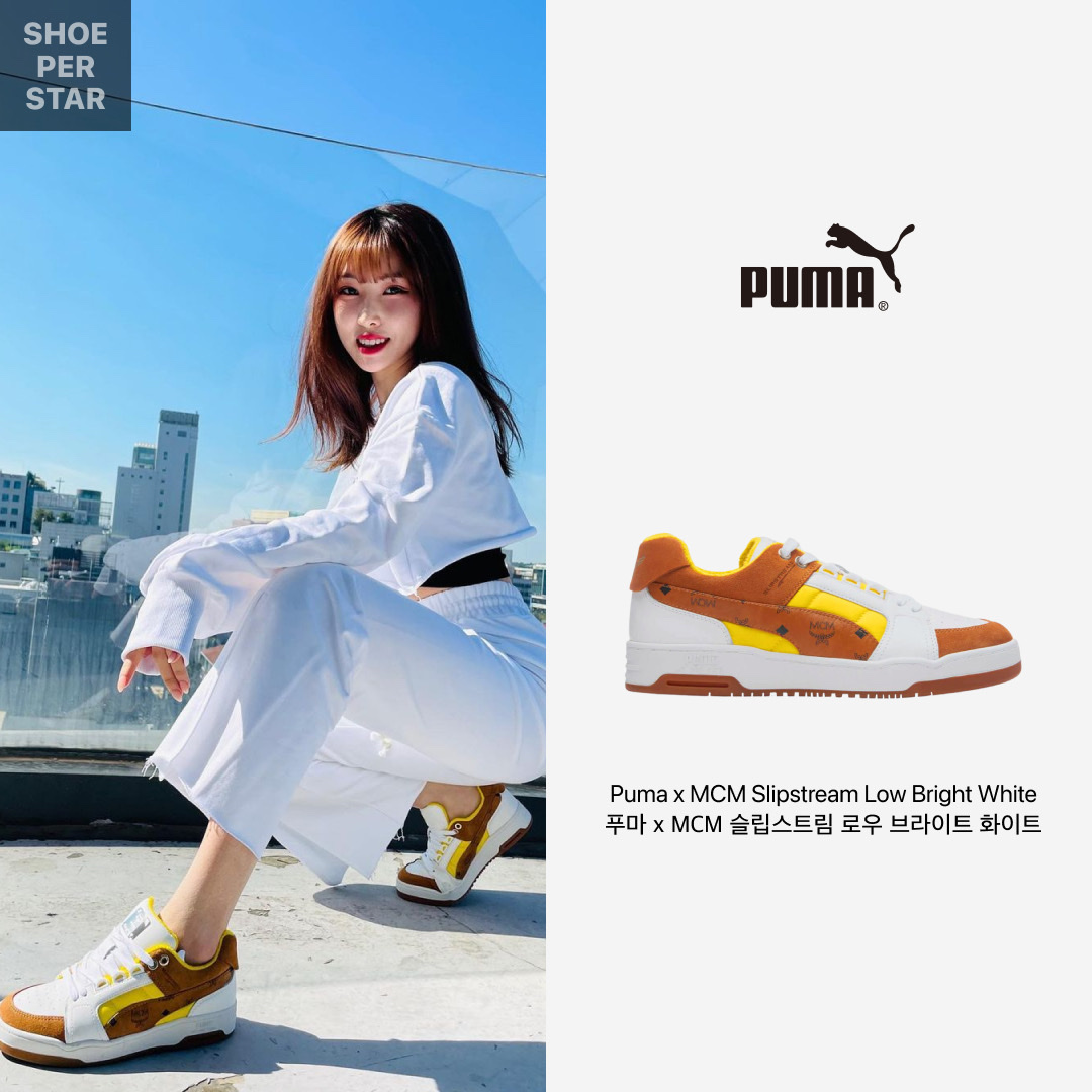 Puma x MCM Slipstream Low Bright White 착용 스타일 - 1