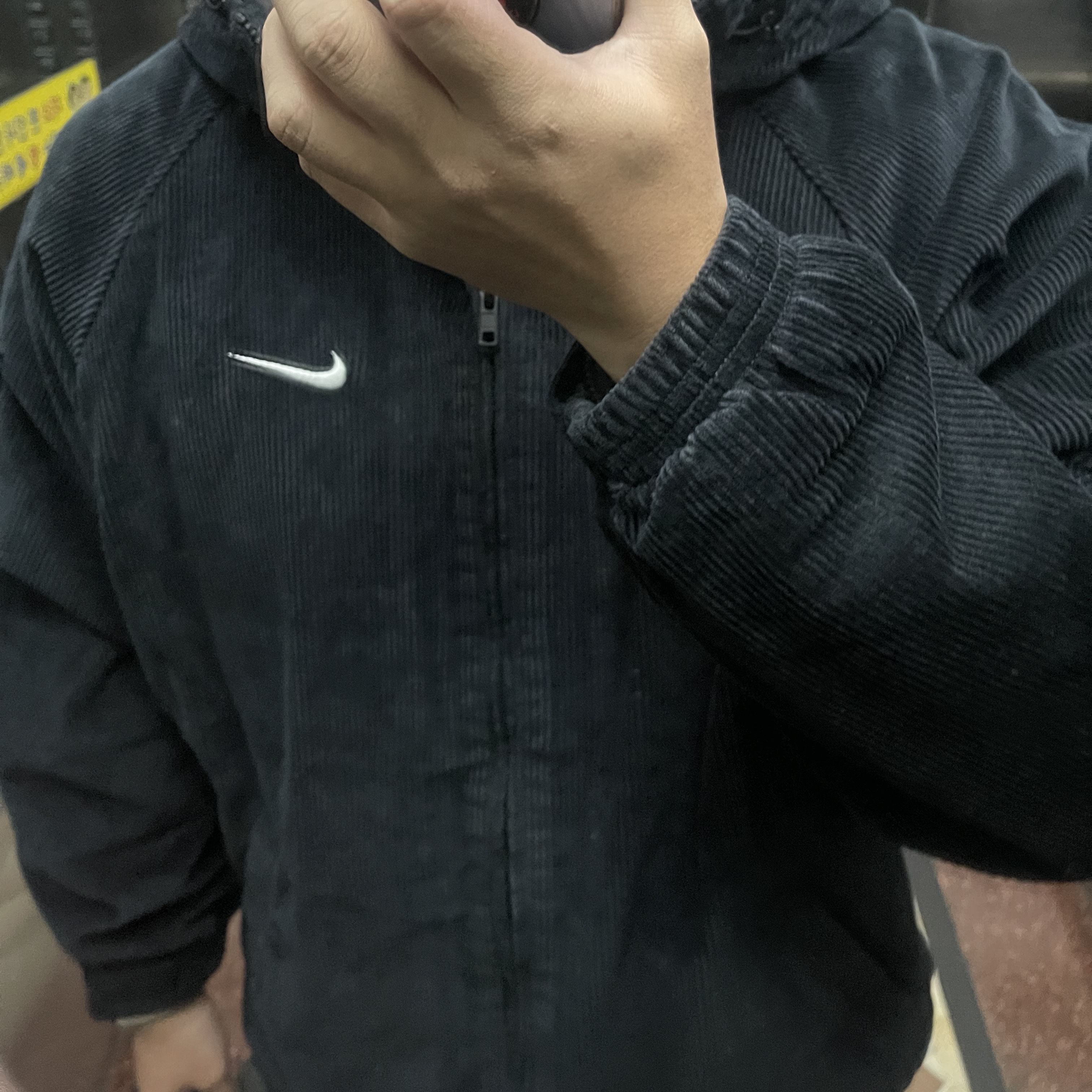 Supreme x Nike Arc Corduroy Hooded Jacket Black - 22SS 착용 스타일