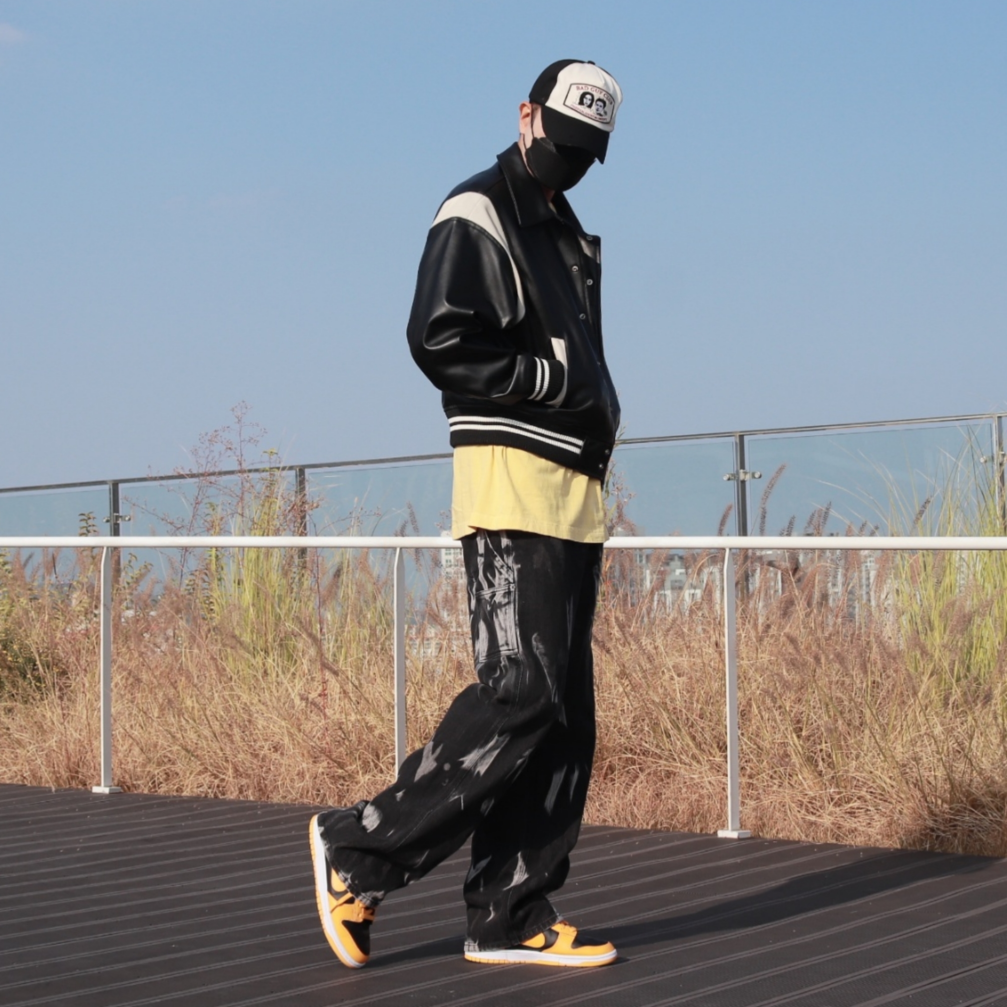 Nike Dunk Low Retro Championship Goldenrod 착용 스타일 - 3