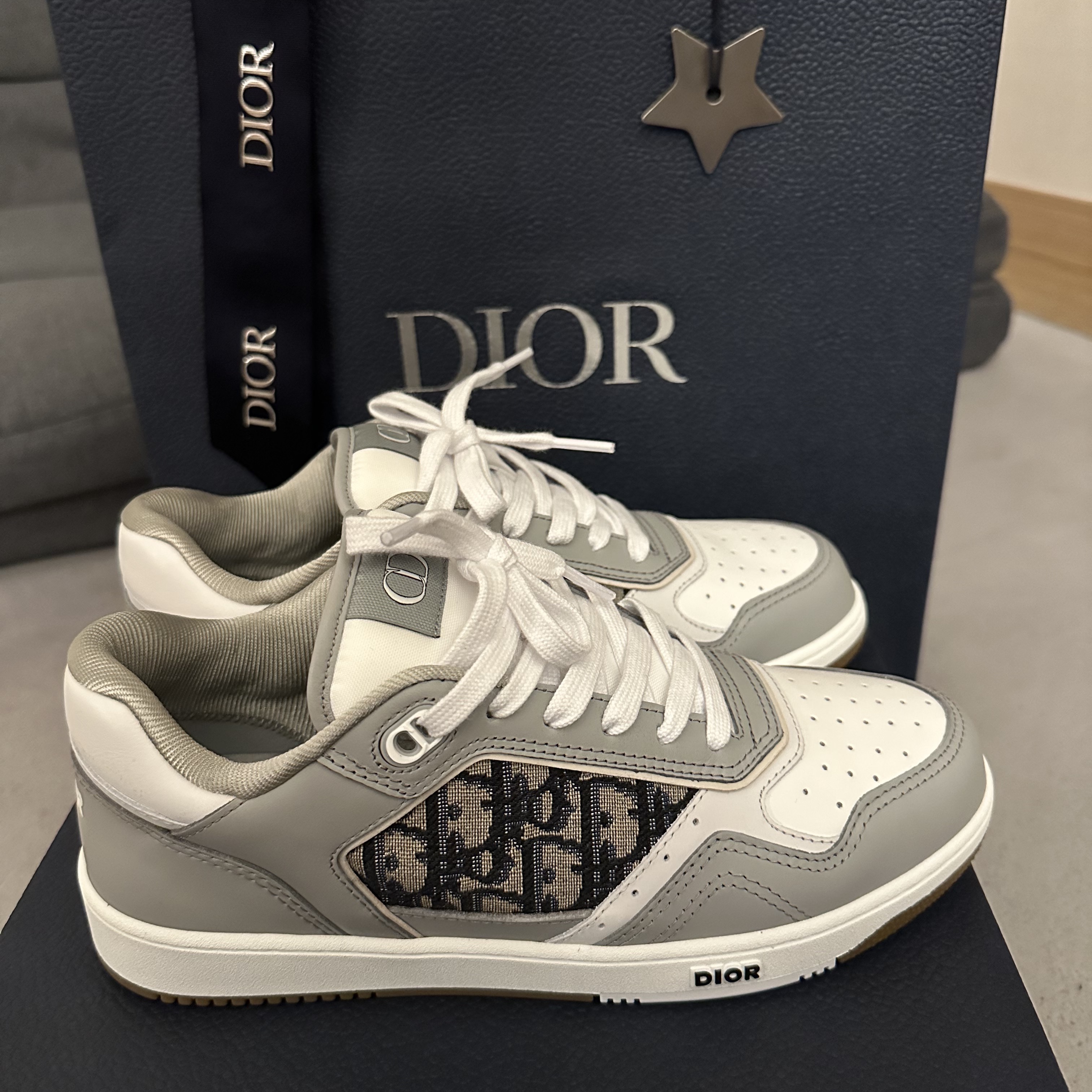 Dior B27 Low-Top Sneakers Gray 착용 스타일