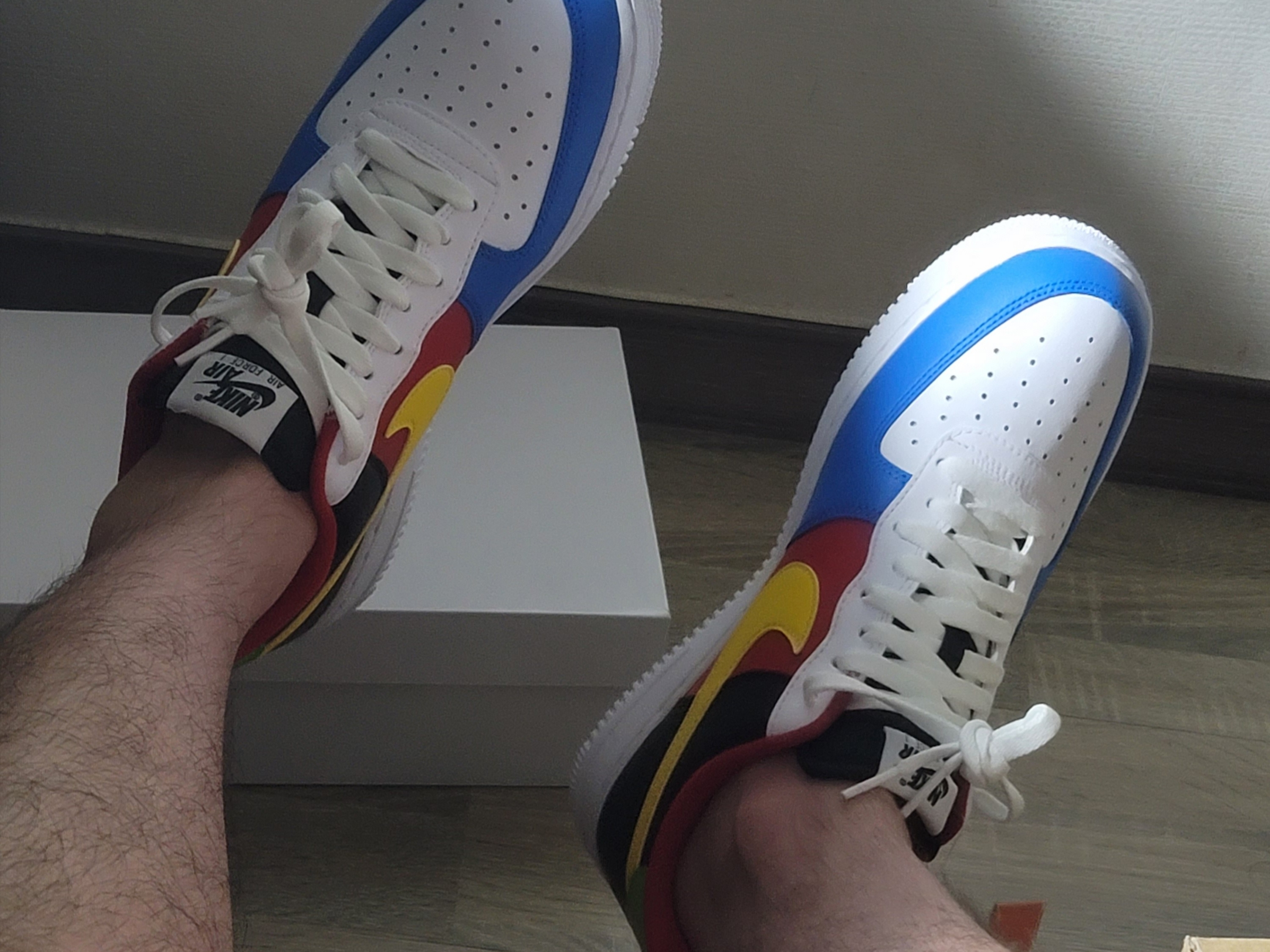 Nike x UNO Air Force 1 '07 QS White Yellow Zest 착용 스타일 - 2