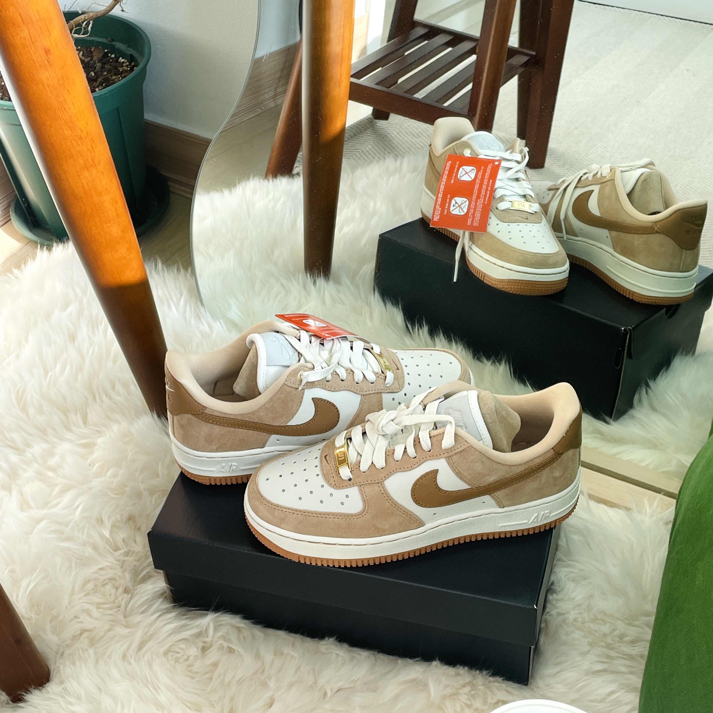 (W) Nike Air Force 1 LXX Flax 착용 스타일 - 2