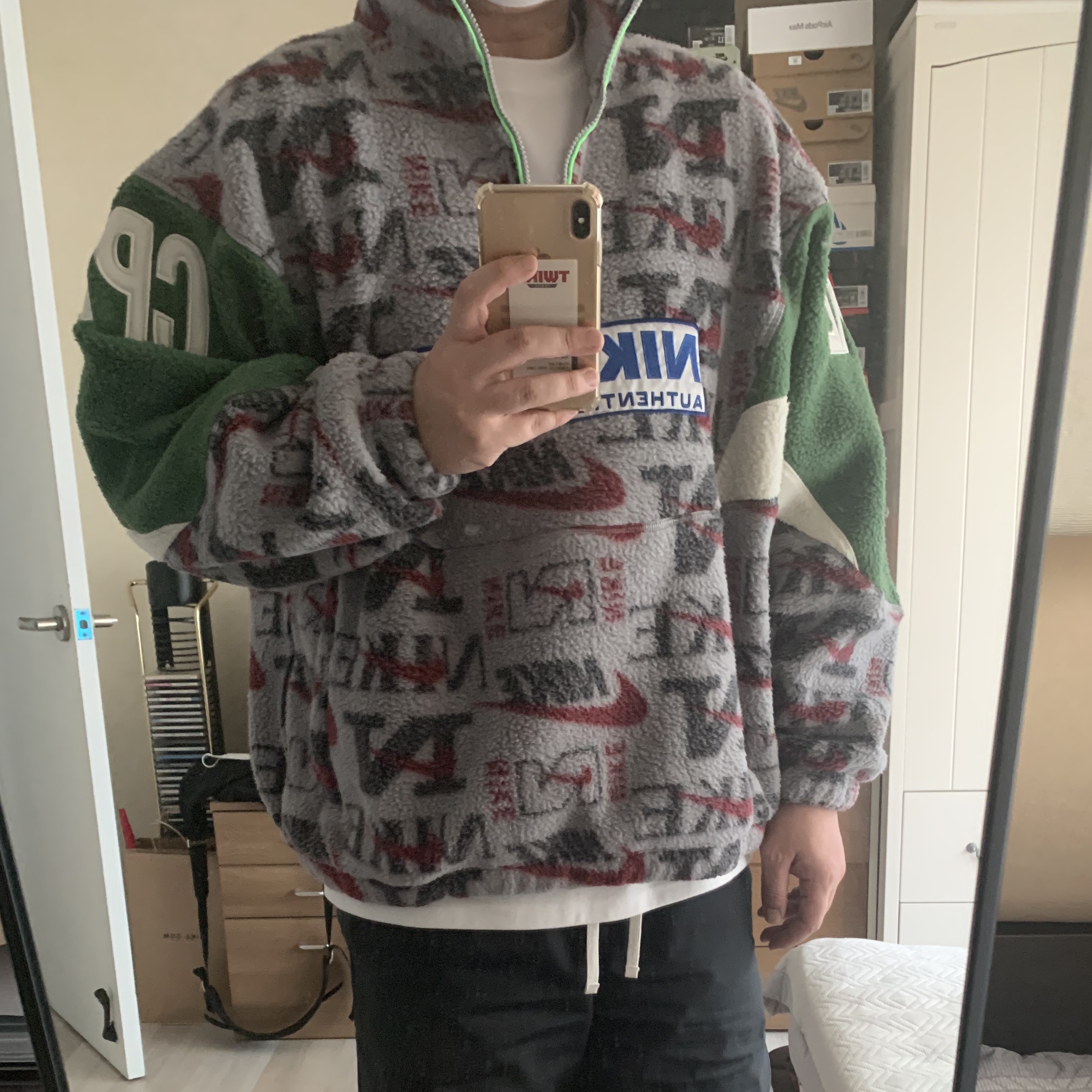 Nike x Cactus Plant Flea Market Quarter Zip Top Jacket Grey - US/EU 착용 스타일 - 2