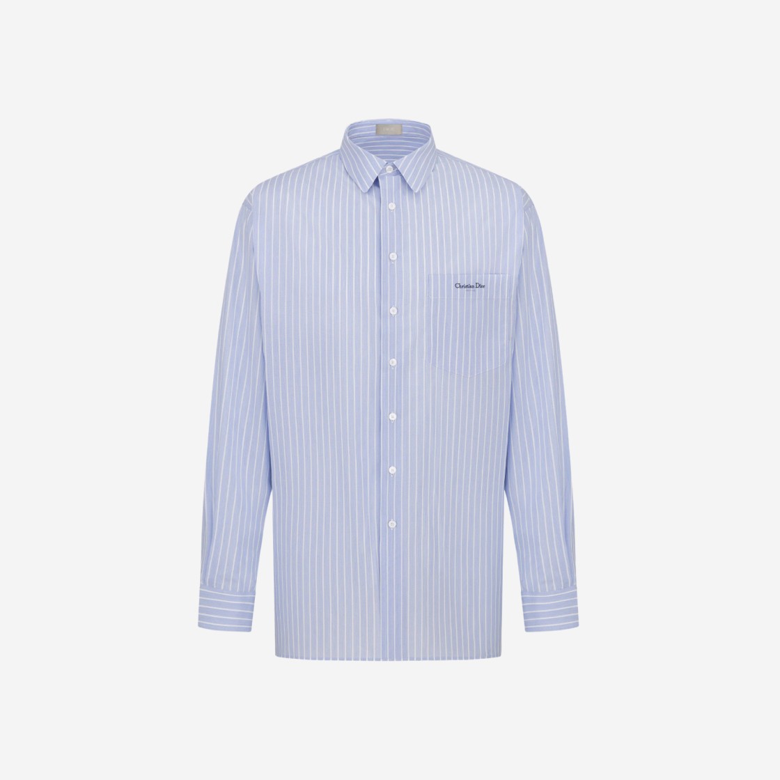 Dior Christian Dior Couture Oversized Striped Cotton Poplin Shirt Blue 상세 이미지 1