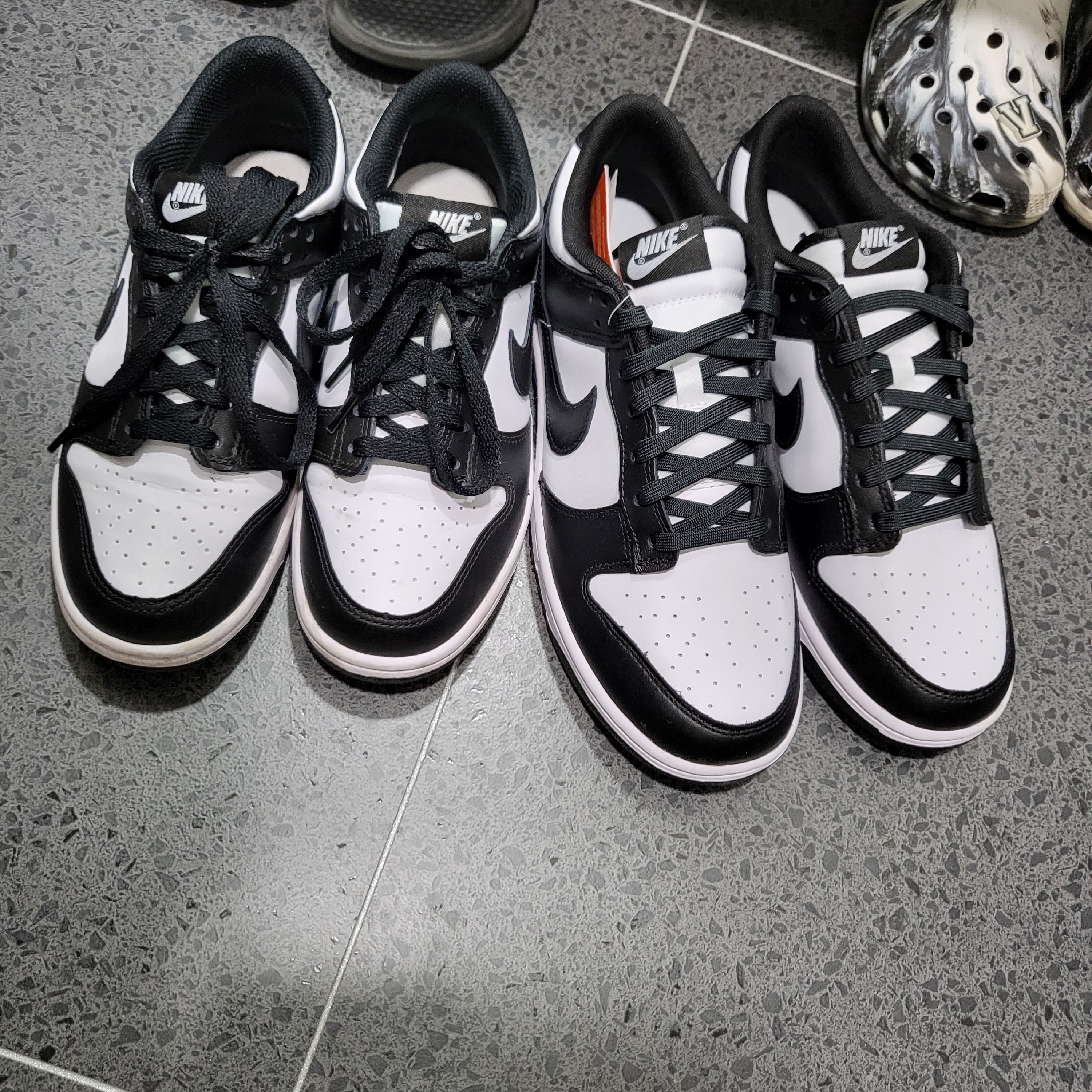 Nike Dunk Low Retro Black, (GS) Nike Dunk Low Black 착용 스타일 - 2
