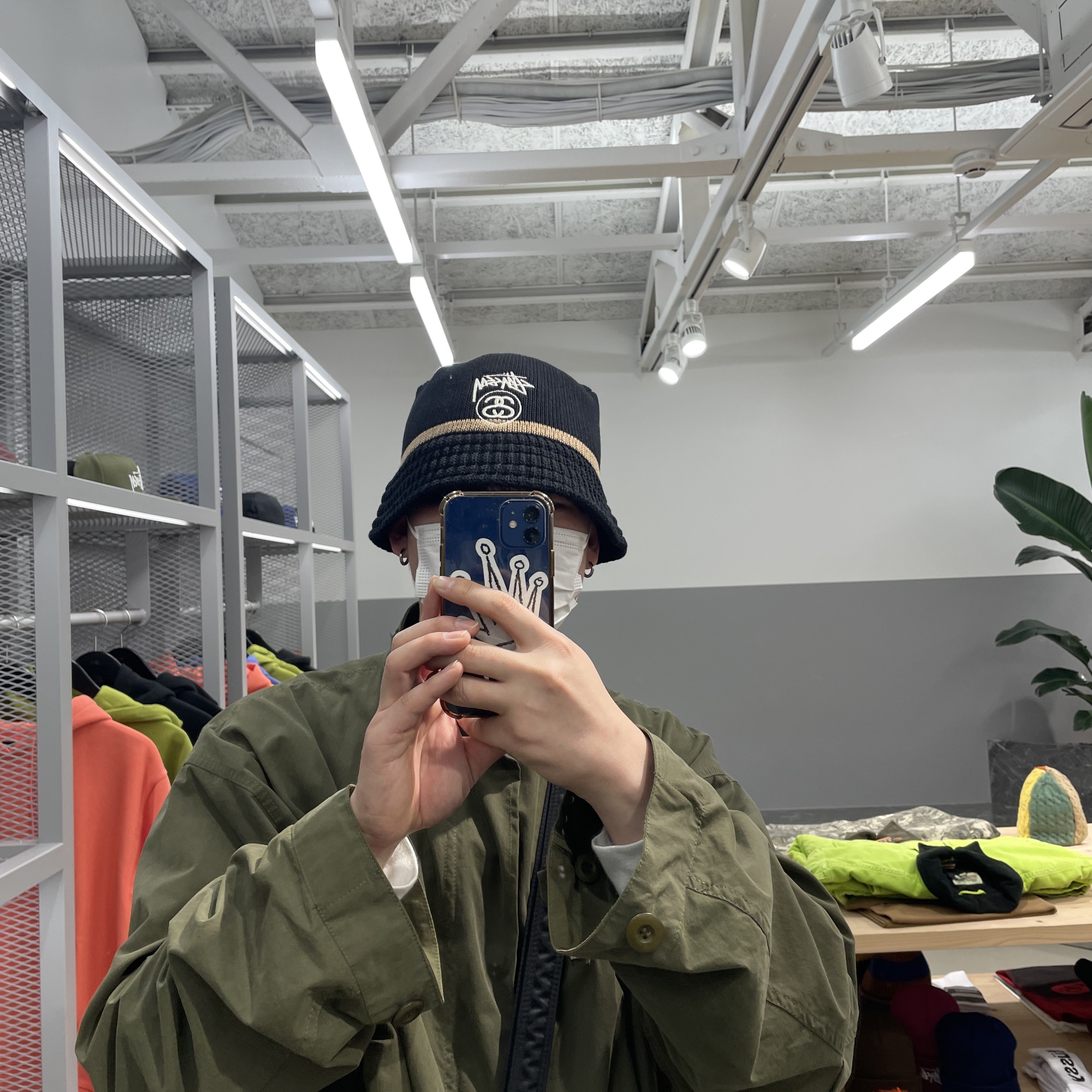 Stussy SS Link Knit Bucket Hat Black 착용 스타일
