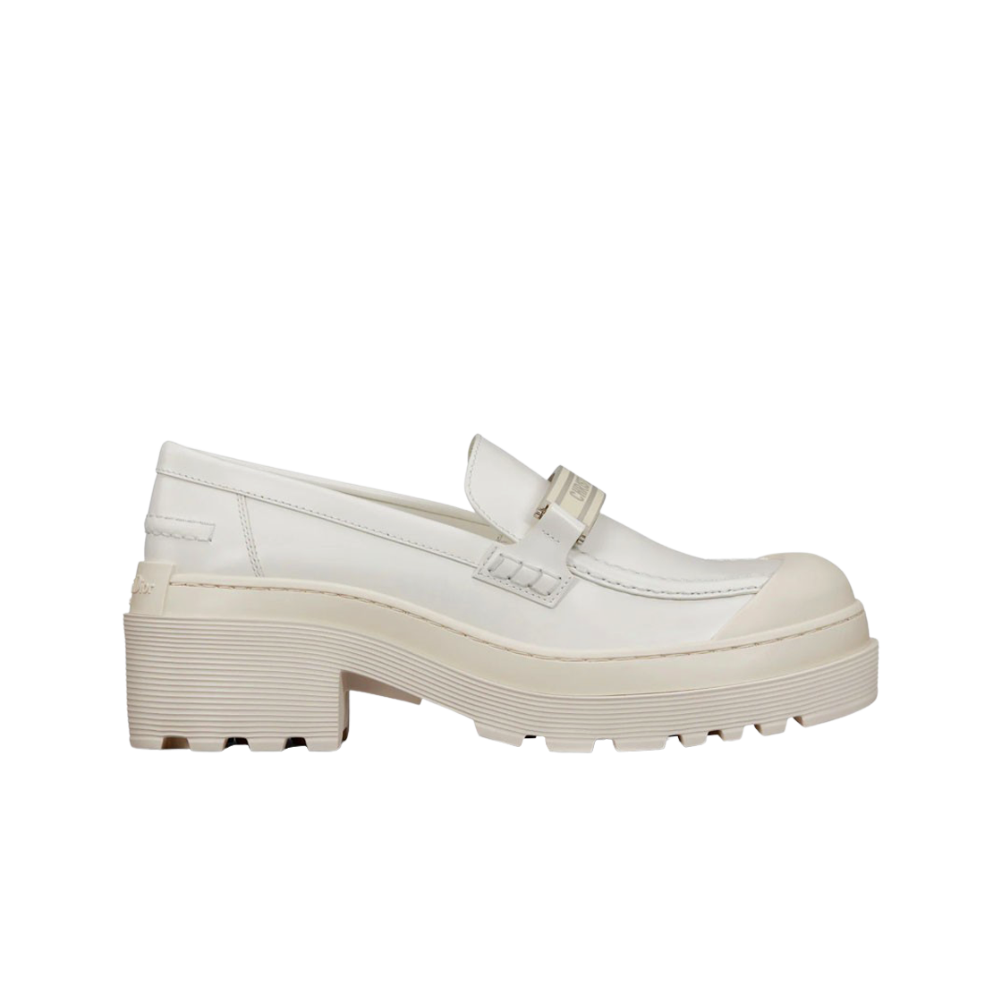 (W) 디올 코드 로퍼 브러쉬드 카프스킨 화이트((W) Dior Code Loafers Brushed Calfskin White) - 1