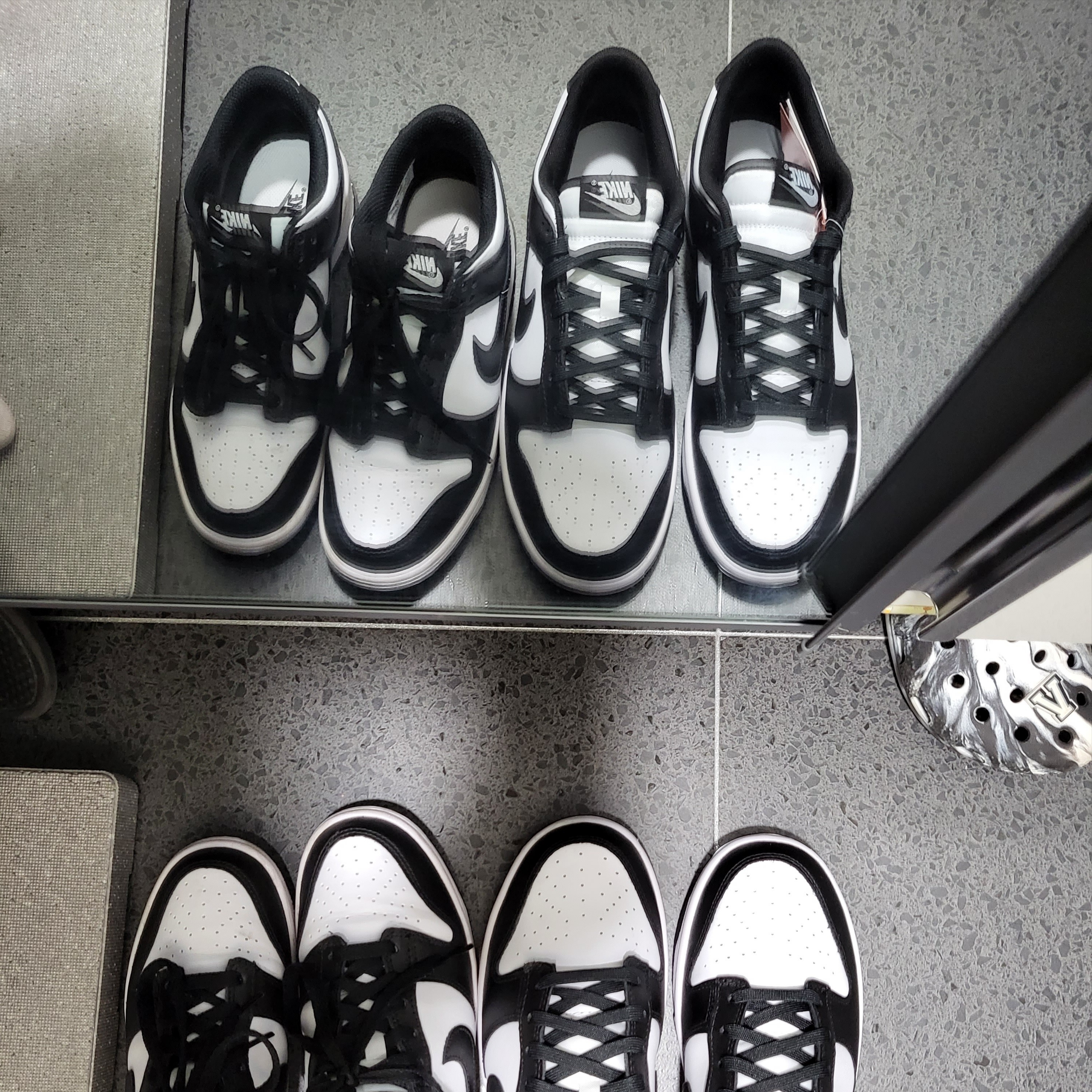 Nike Dunk Low Retro Black, (GS) Nike Dunk Low Black 착용 스타일 - 1