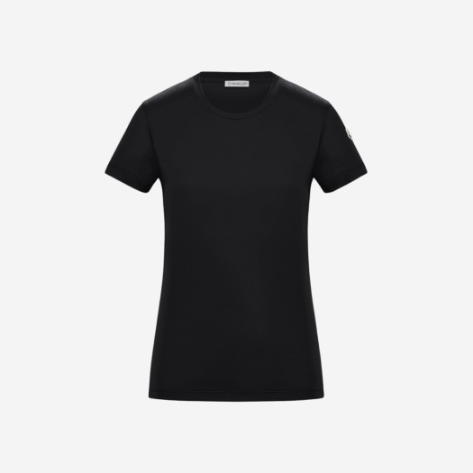 (W) 몽클레르 코튼 저지 티셔츠 블랙 - 22SS