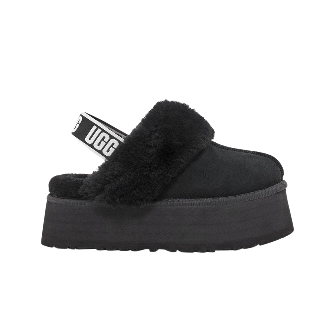 (W) 어그 펀케트 슬라이드 블랙((W) UGG Funkette Slides Black)