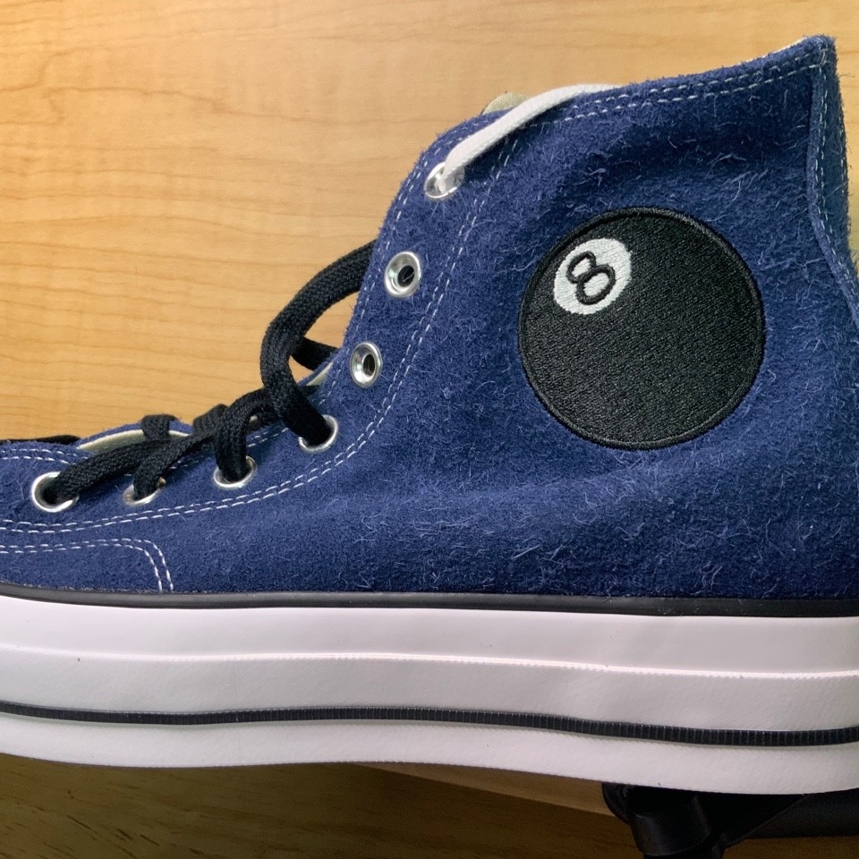 Converse x Stussy Chuck 70 High 8 Ball Navy 착용 스타일 - 2