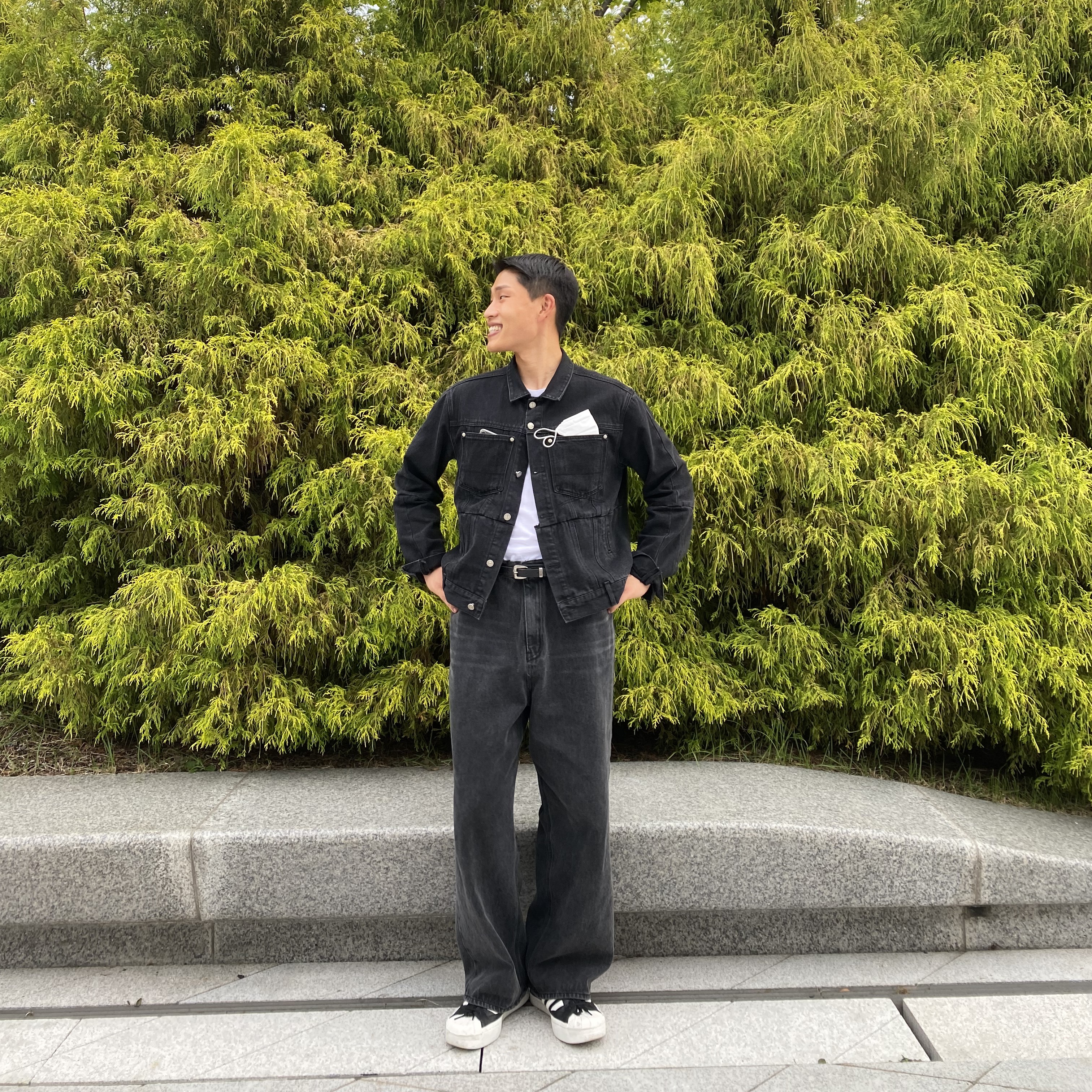 Y-3 Yohji Star Black White 착용 스타일