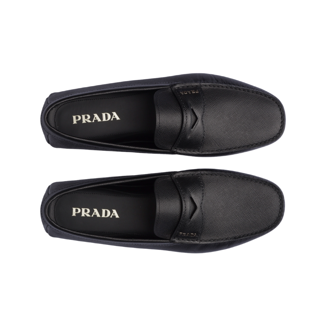 프라다 사피아노 블록 솔 레더 로퍼 블랙(Prada Saffiano Block Sole Leather Loafers Black) - 2