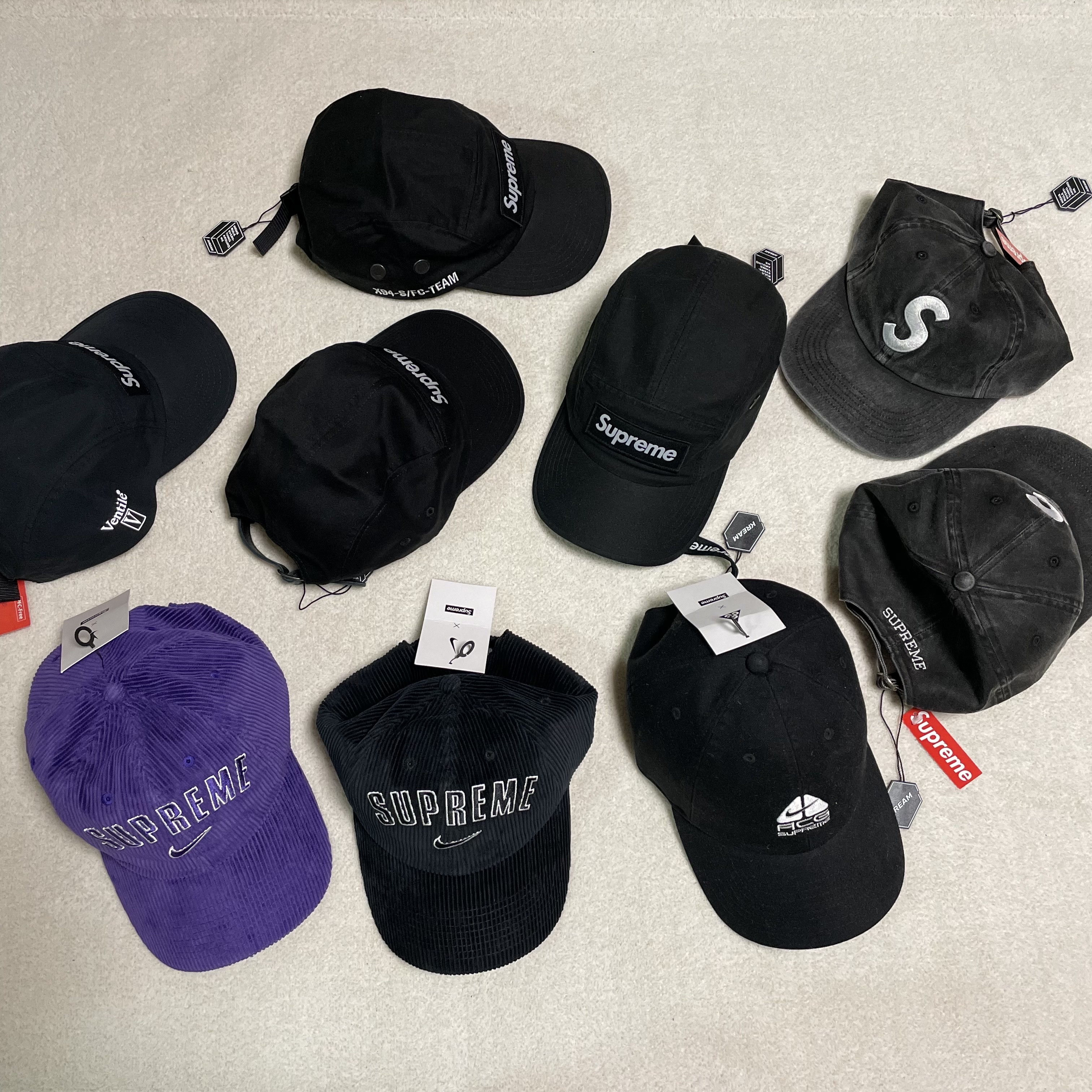 Supreme Military Camp Cap Black - 22FW, Supreme Washed Chino Twill Camp Cap Black 착용 스타일