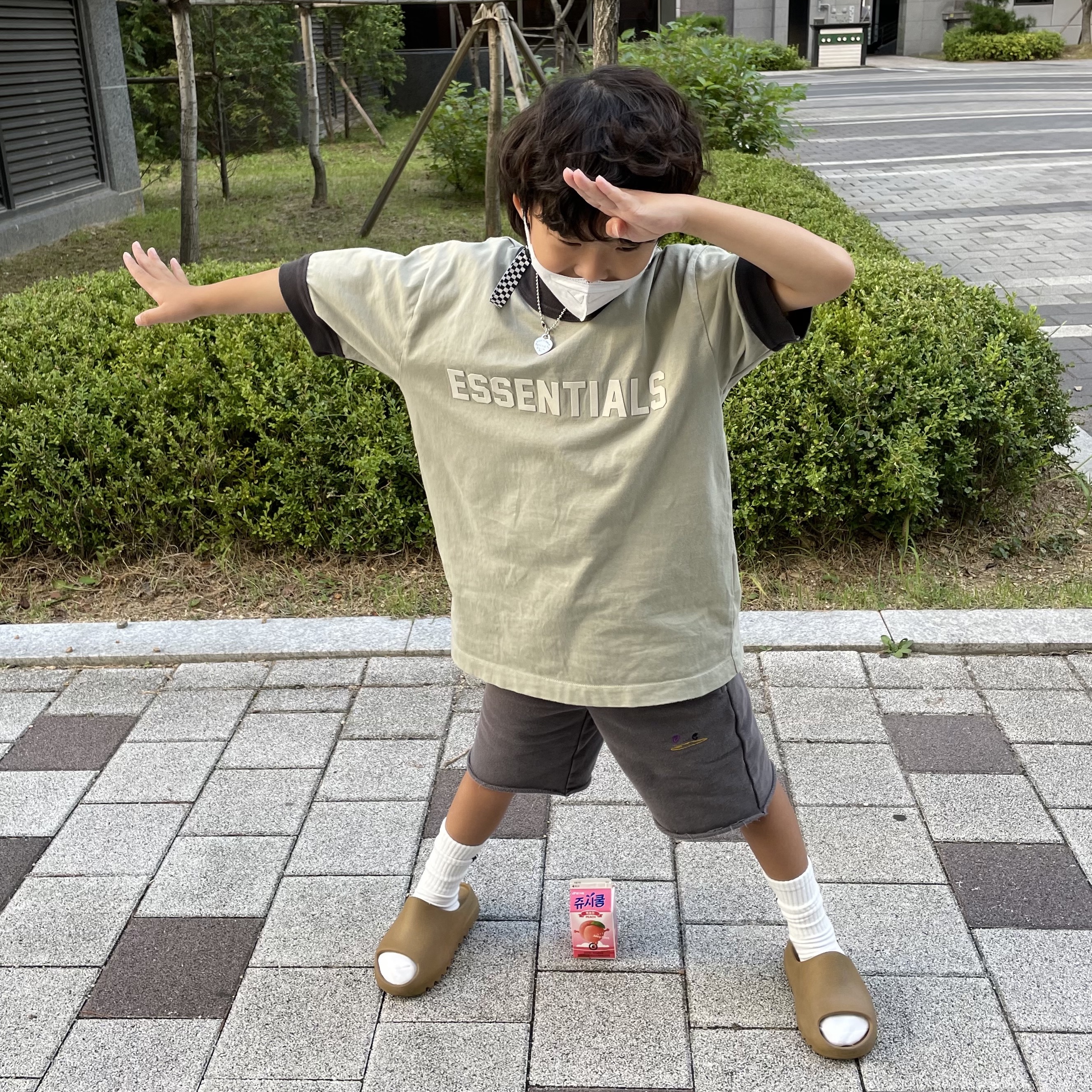 (Kids) Essentials Ringer T-Shirt Seafoam - 22SS 착용 스타일