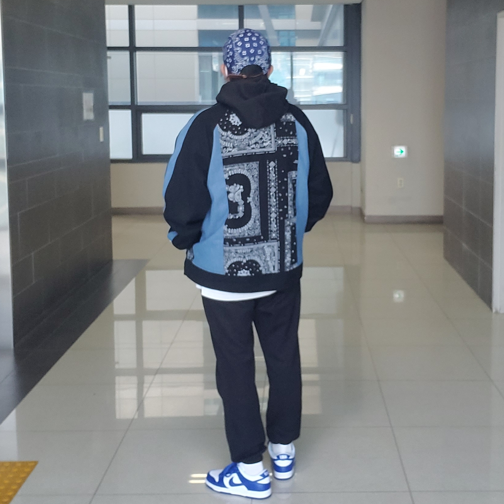 Nike Dunk Low SP Kentucky 2022, Supreme Bandana Camp Cap Navy - 21SS 착용 스타일