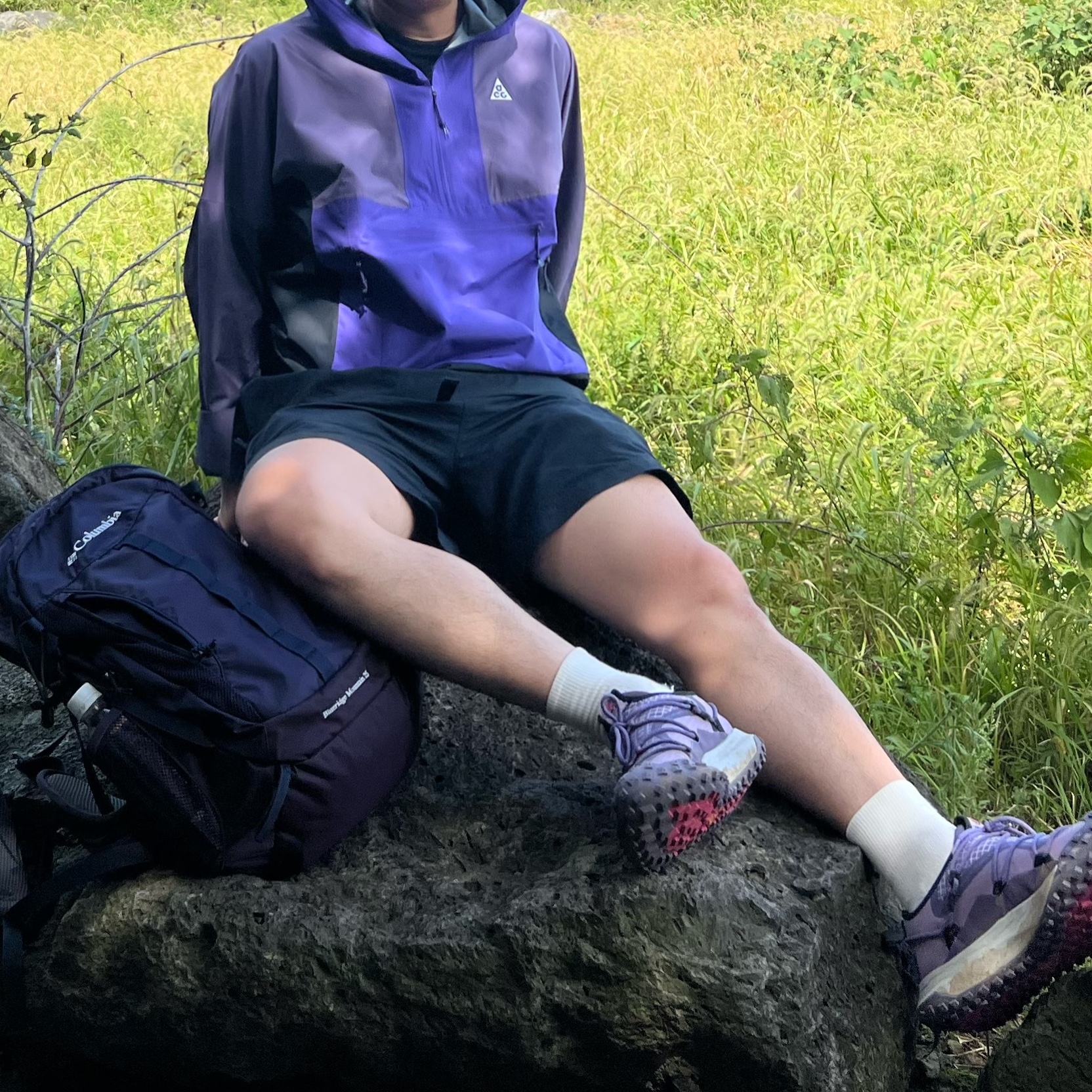 Nike ACG Mountain Fly Low Canyon Purple, Nike NRG ACG Trail Shorts Black Dark Smoke Grey - Asia 착용 스타일 - 1