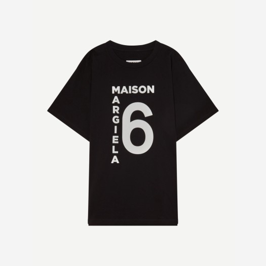 (W) MM6 메종 마르지엘라 로고 티셔츠 블랙