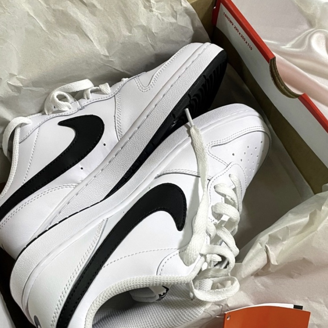 (GS) Nike Court Borough Low 2 White Black 착용 스타일