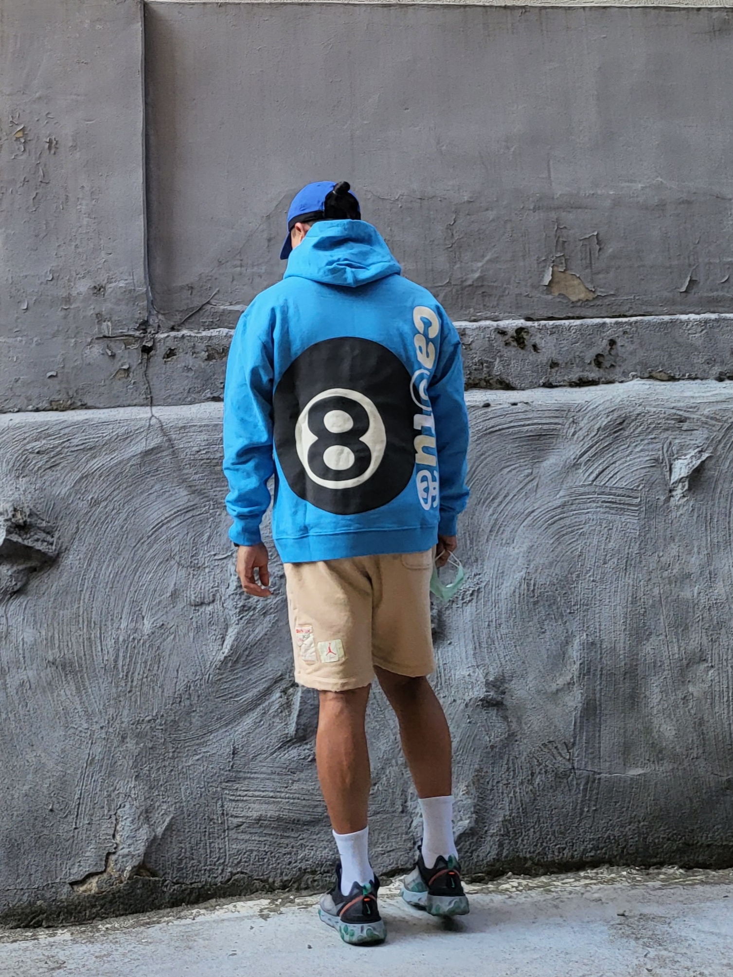 Nike ACG H86 Cap Royal, Stussy x Cactus Plant Flea Market 8 Ball Pigment Dyed Hoodie Blue 착용 스타일 - 2