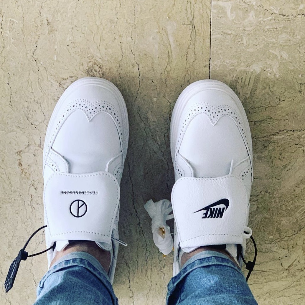 Nike x Peaceminusone Kwondo1 White 착용 스타일 - 2