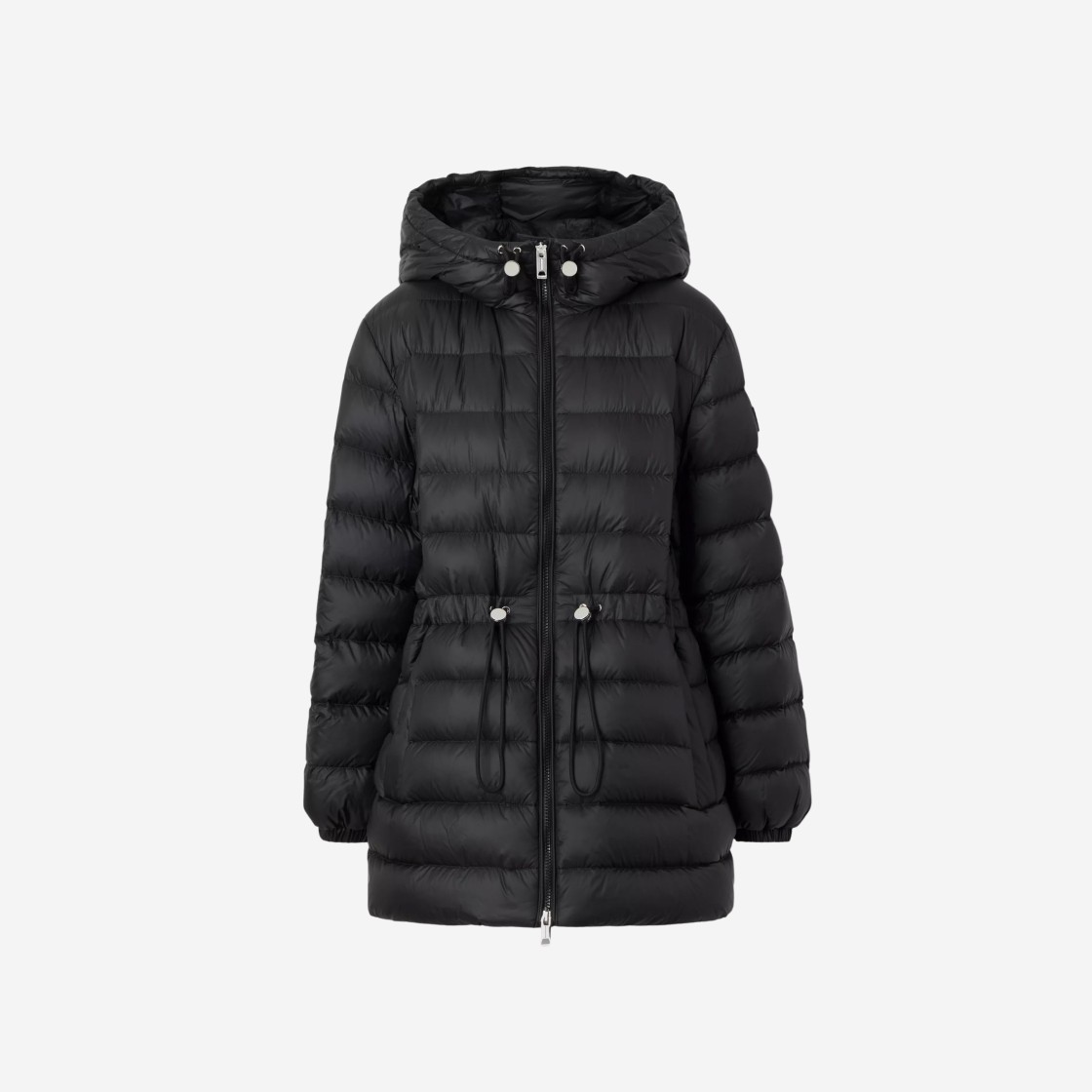 (W) Burberry Logo Applique Nylon Hooded Puffer Jacket Black 상세 이미지 1