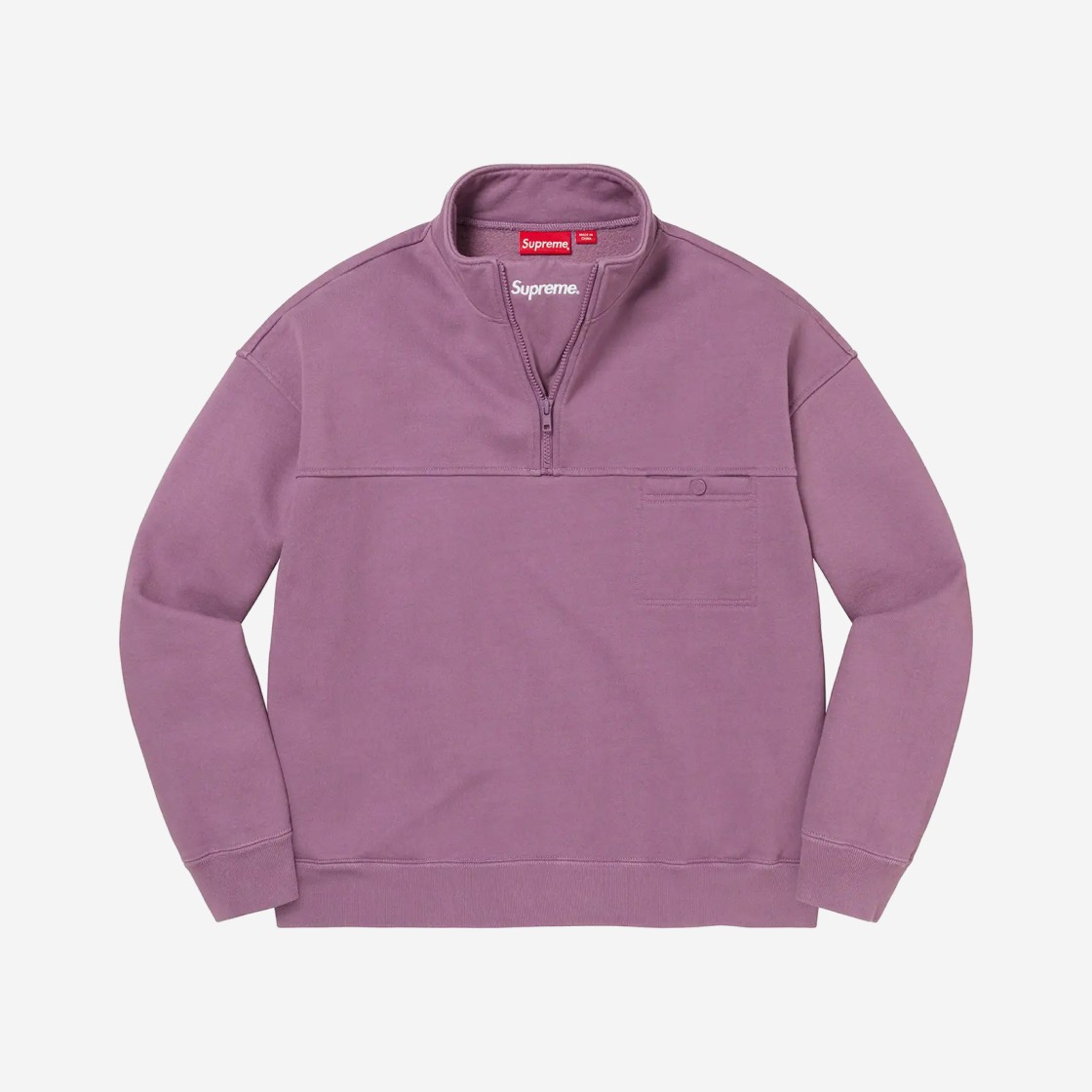 Supreme Washed Half Zip Pullover Dusty Purple- 22FW 상세 이미지 1