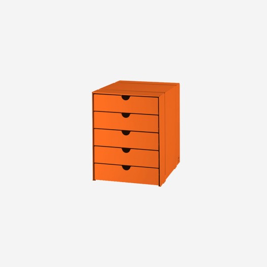 USM Inos Box Set C4 with 5 Closed Trays Pure Orange