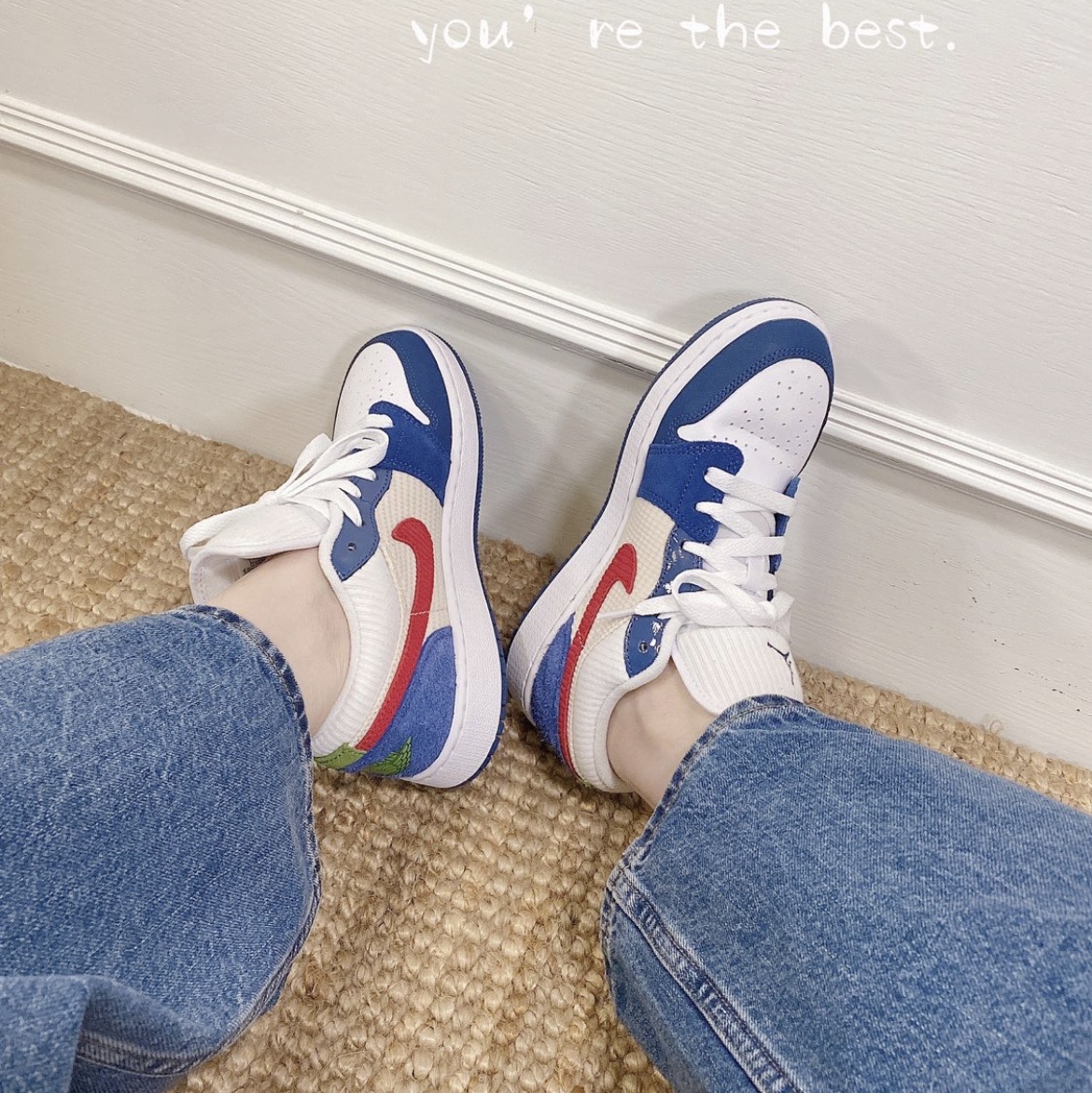 (GS) Jordan 1 Low SE French Blue Chutney White 착용 스타일