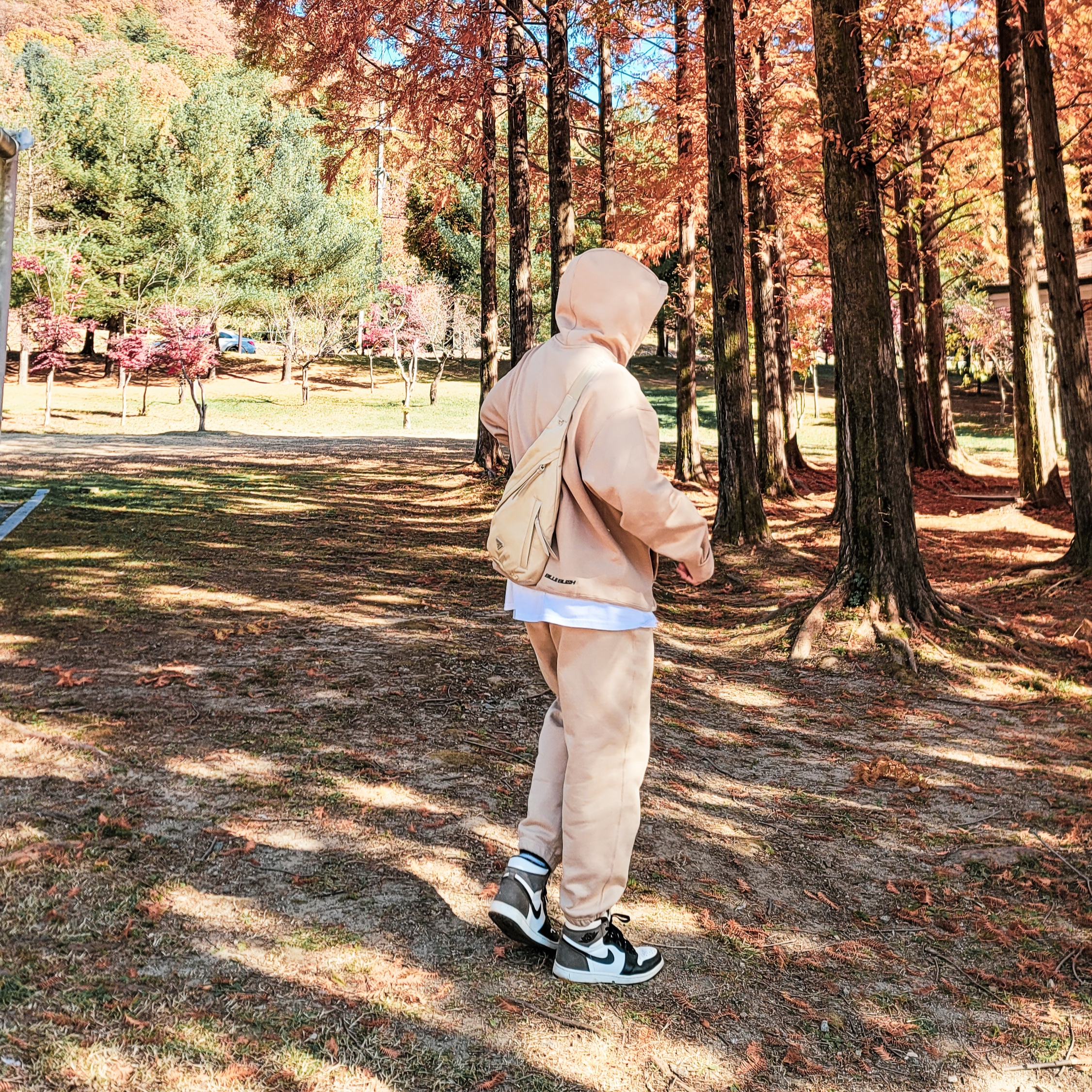 Jordan 1 Retro High OG Black Mocha, Nike x Billie Eilish NRG Fleece Pants Mushroom - Asia 착용 스타일 - 1