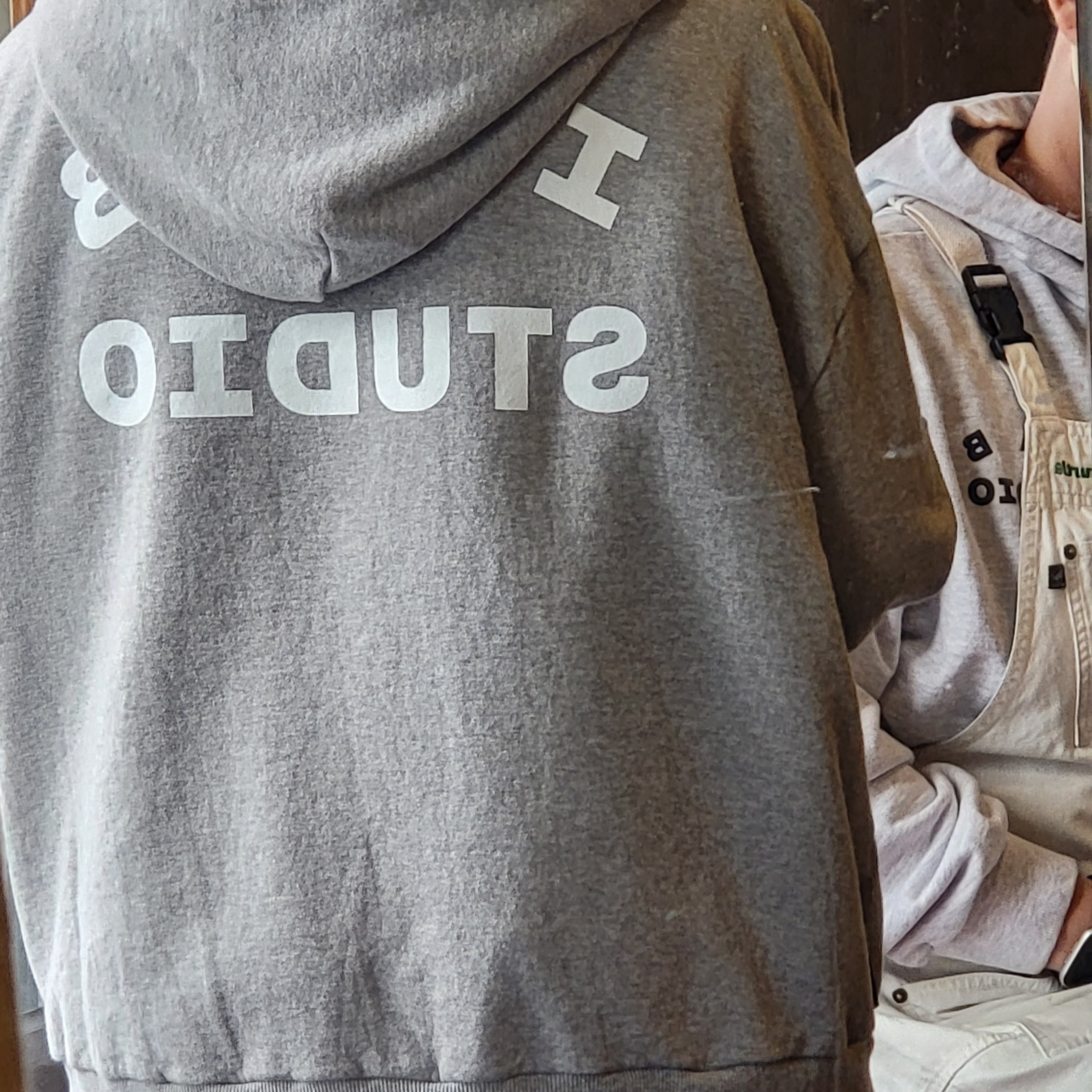 IAB Studio Zip-Up Hoodie Gray - 22FW, IAB Studio Hoodie Light Gray 착용 스타일