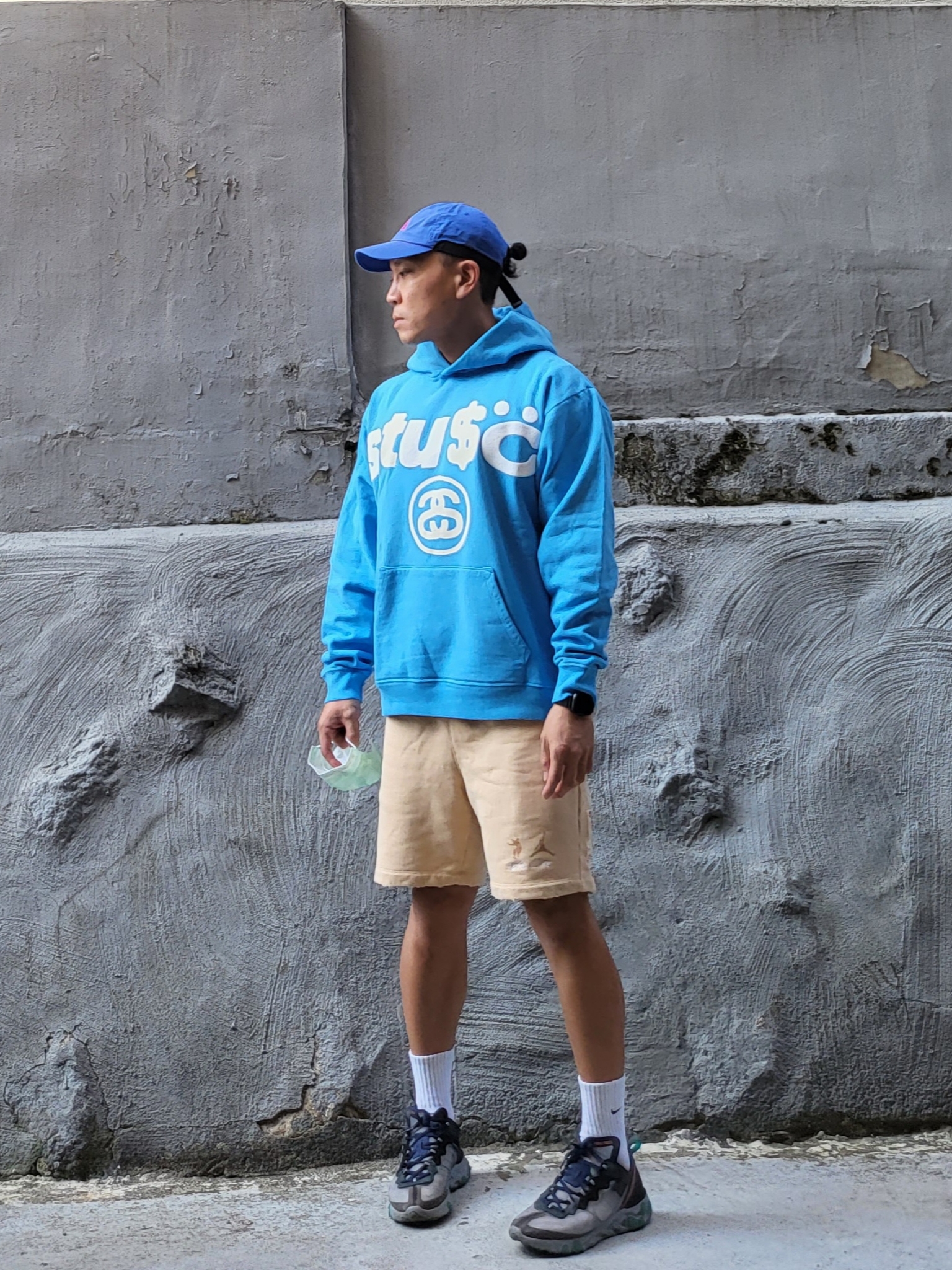 Nike ACG H86 Cap Royal, Stussy x Cactus Plant Flea Market 8 Ball Pigment Dyed Hoodie Blue 착용 스타일 - 1