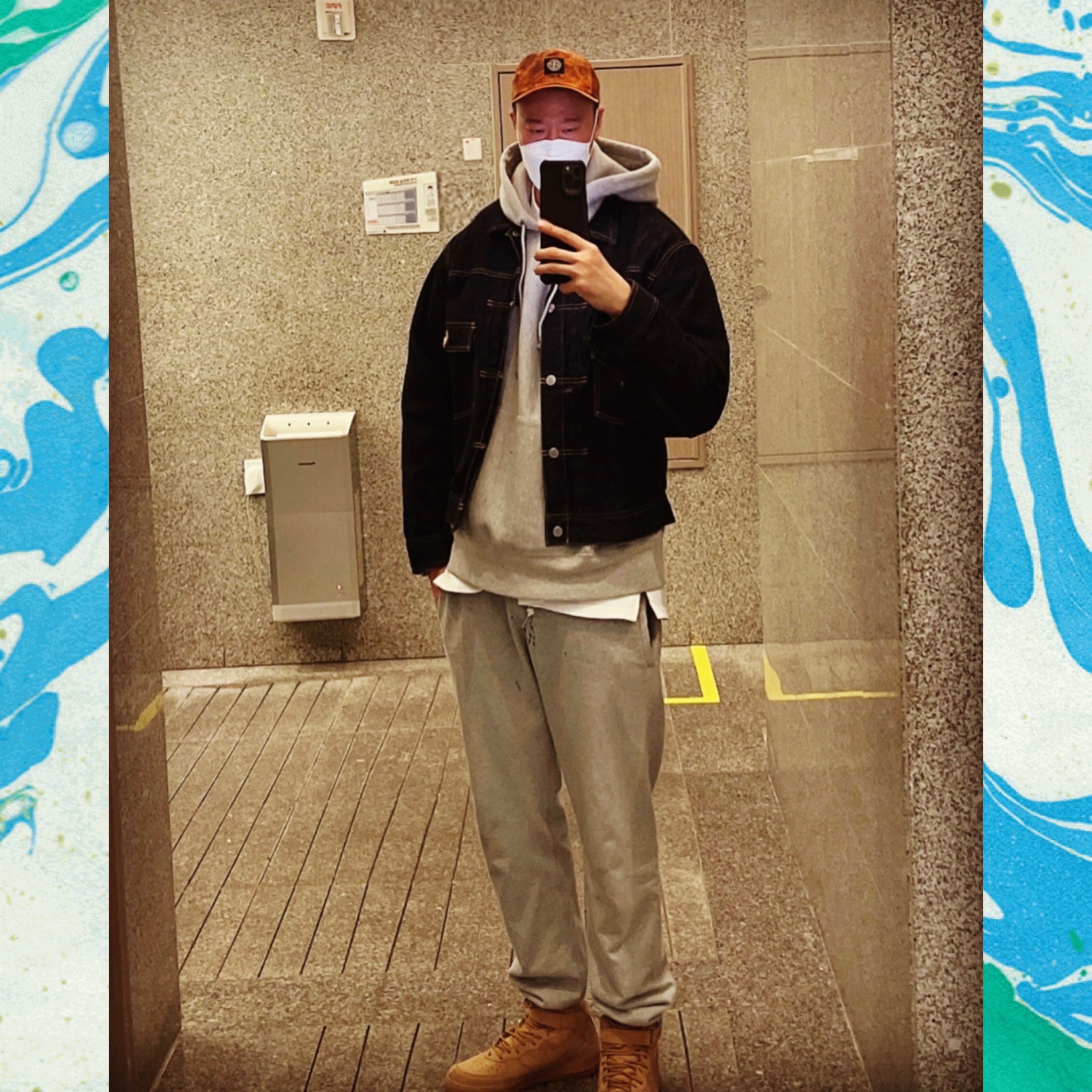 Supreme x Stone Island Painted Camo Nylon 6-Panel Coral - 20FW, Human Made Uzi Made Denim Jacket Indigo 착용 스타일
