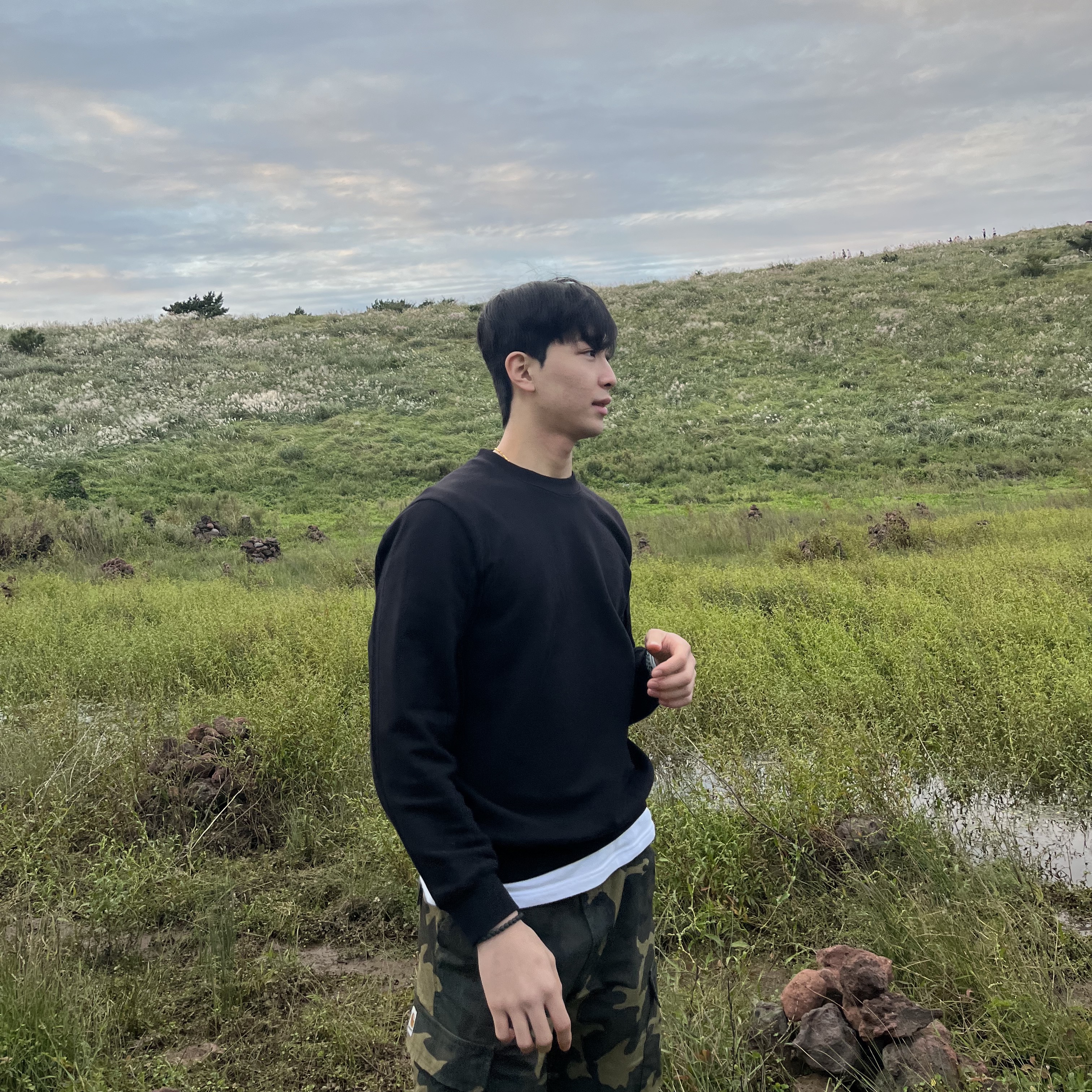 C.P. Company Diagonal Raised Fleece Sweatshirt Black - 22FW 착용 스타일 - 2