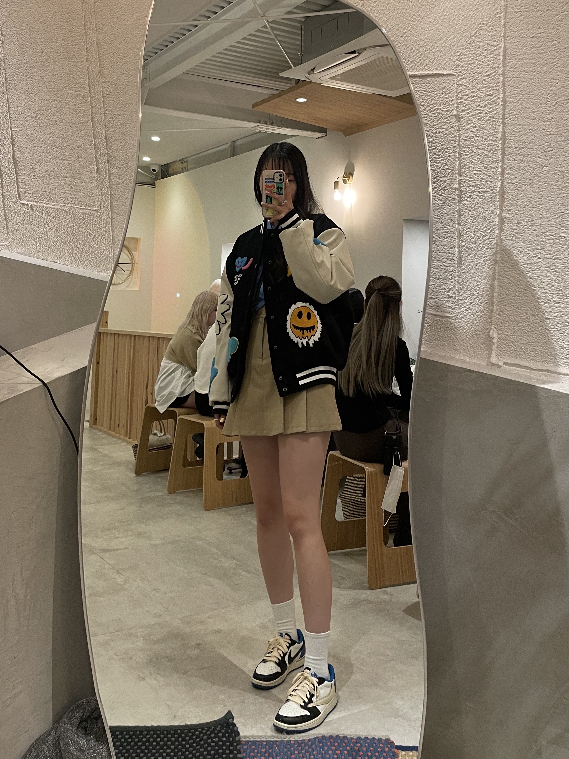 Jordan 1 x Travis Scott x Fragment Retro Low OG SP Military Blue 착용 스타일