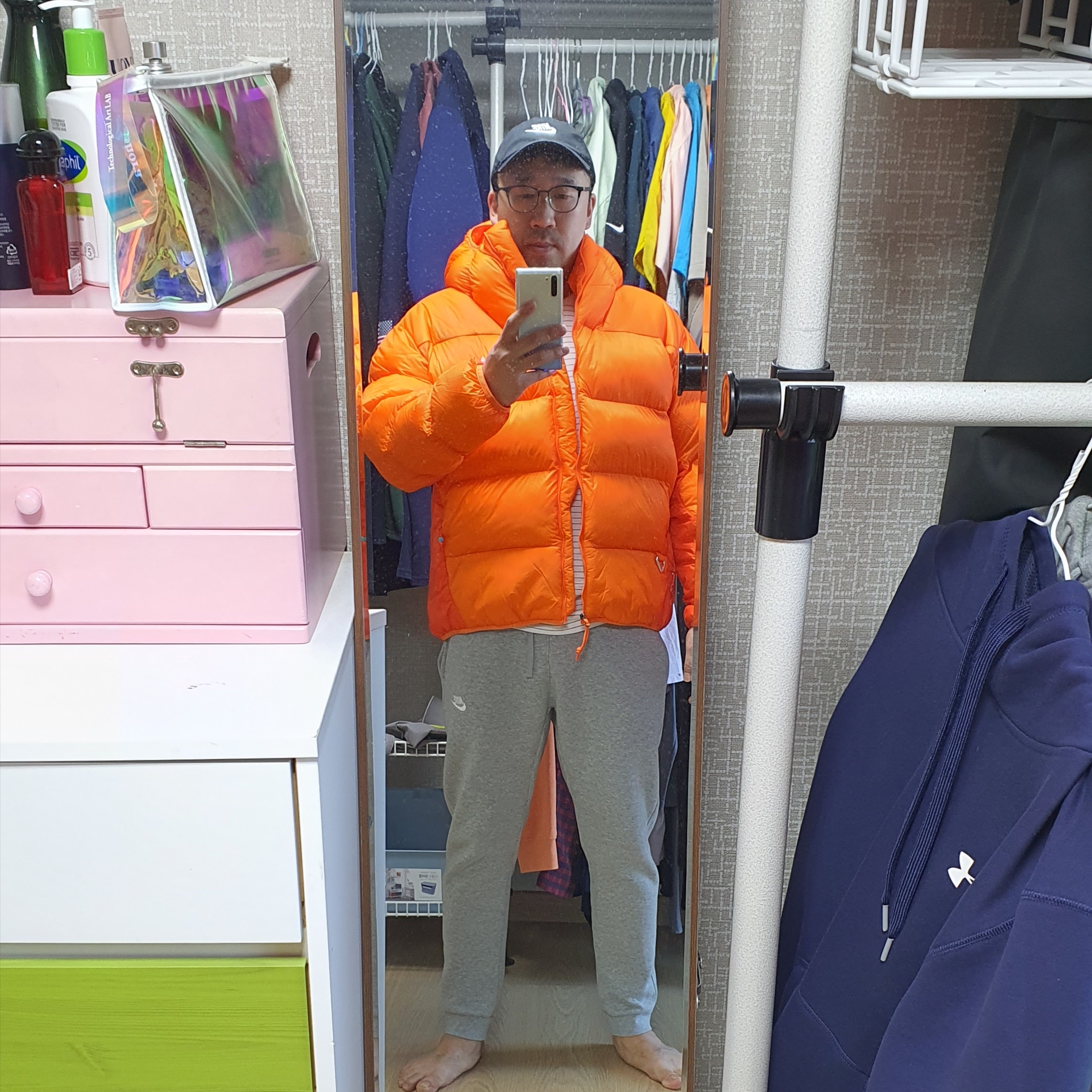 Nike ACG Therma-Fit ADV Lunar Lake Puffer Jacket Safety Orange - Asia 착용 스타일 - 2