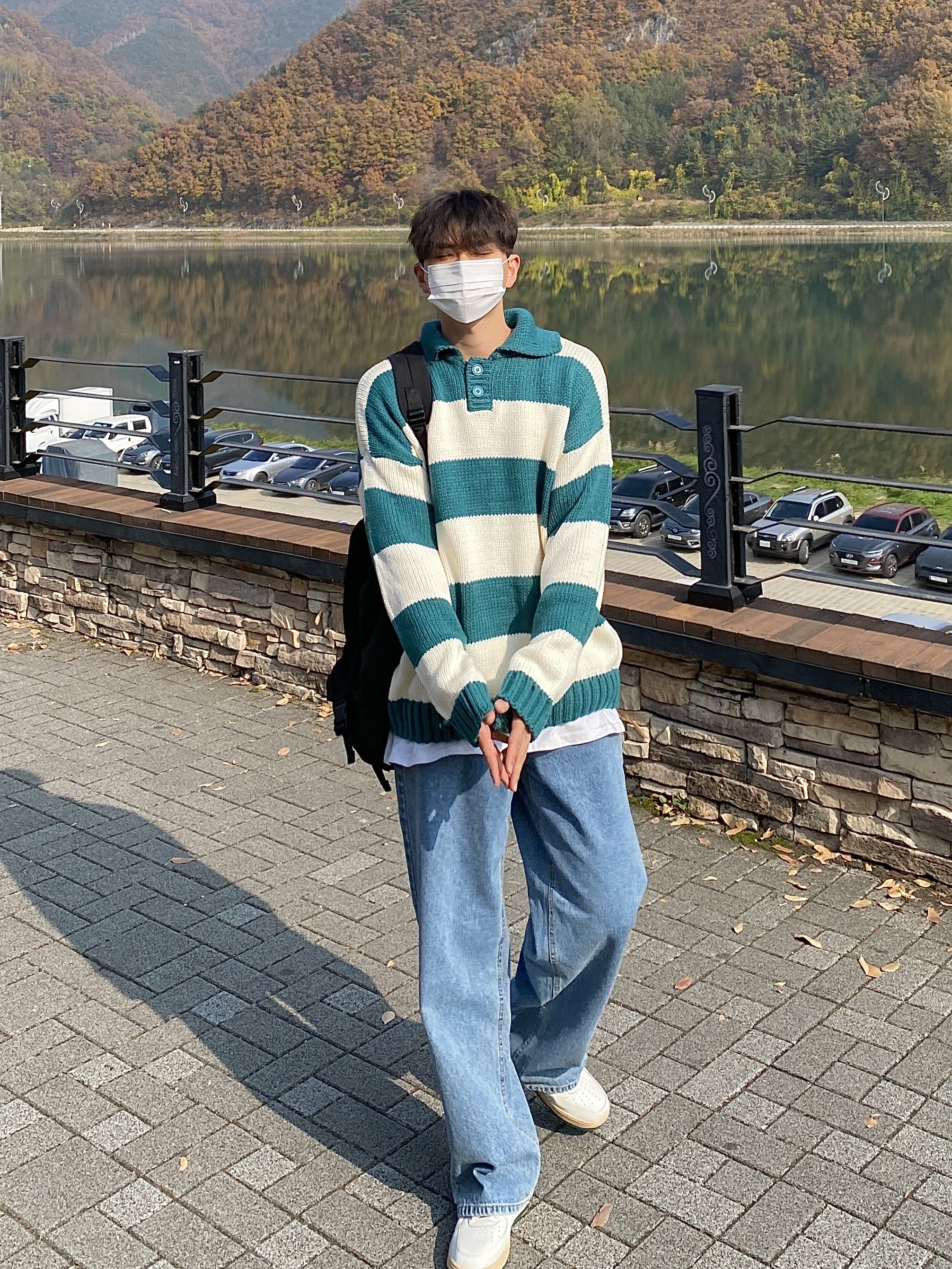 (W) Nike Air Force 1 Low Gorge Green 착용 스타일 - 2