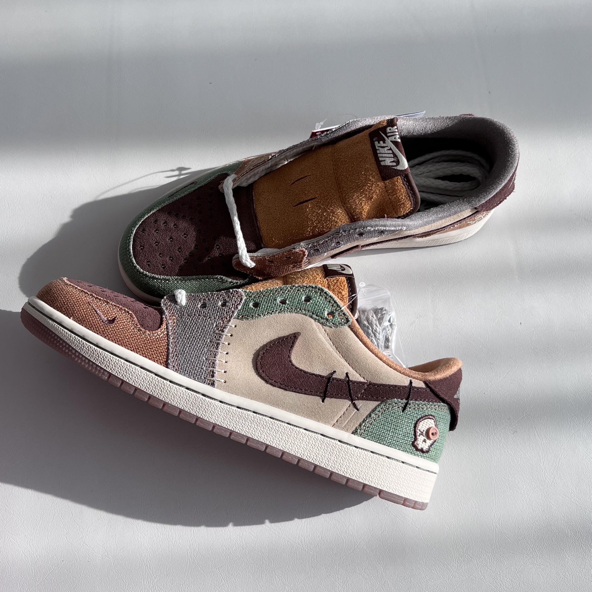 Jordan 1 x Zion Williamson Retro Low OG Flax and Oil Green 착용 스타일
