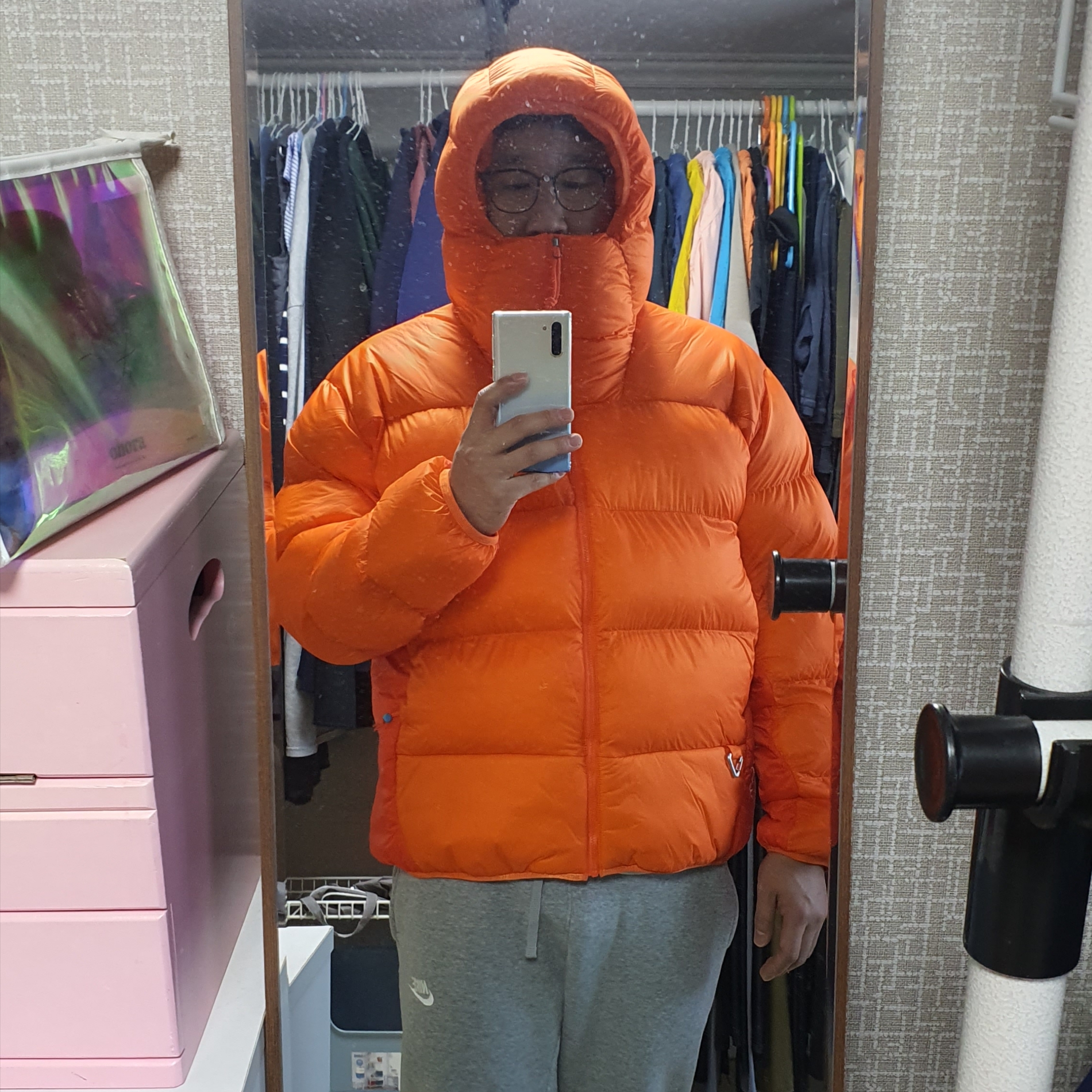Nike ACG Therma-Fit ADV Lunar Lake Puffer Jacket Safety Orange - Asia 착용 스타일 - 4