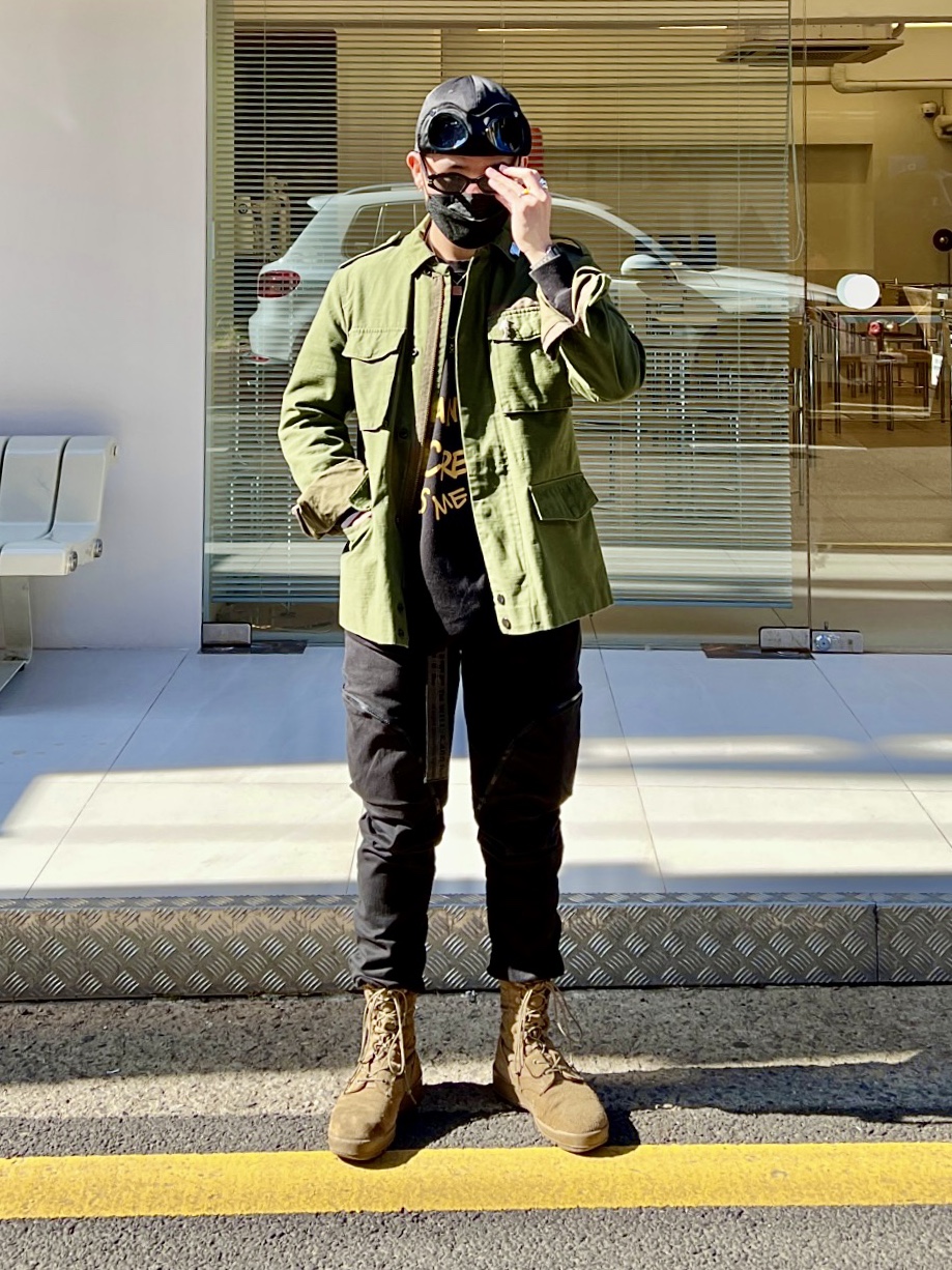 C.P. Company Gabardine Goggle Cap Black - 22SS, Peaceminusone Slider Clip #1 Silver 착용 스타일 - 2