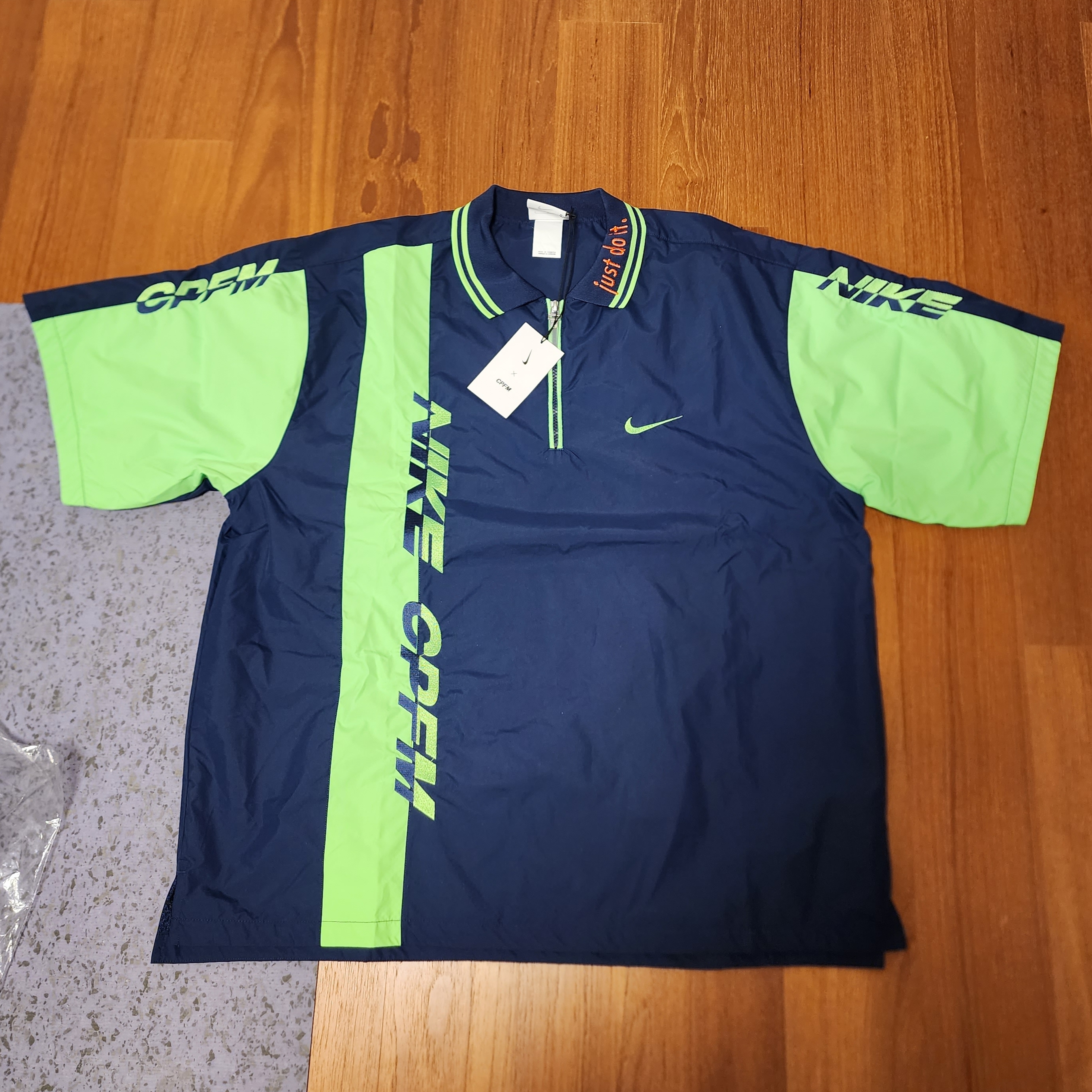 Nike x Cactus Plant Flea Market Short Sleeve Polo Midnight Navy - US/EU 착용 스타일 - 1