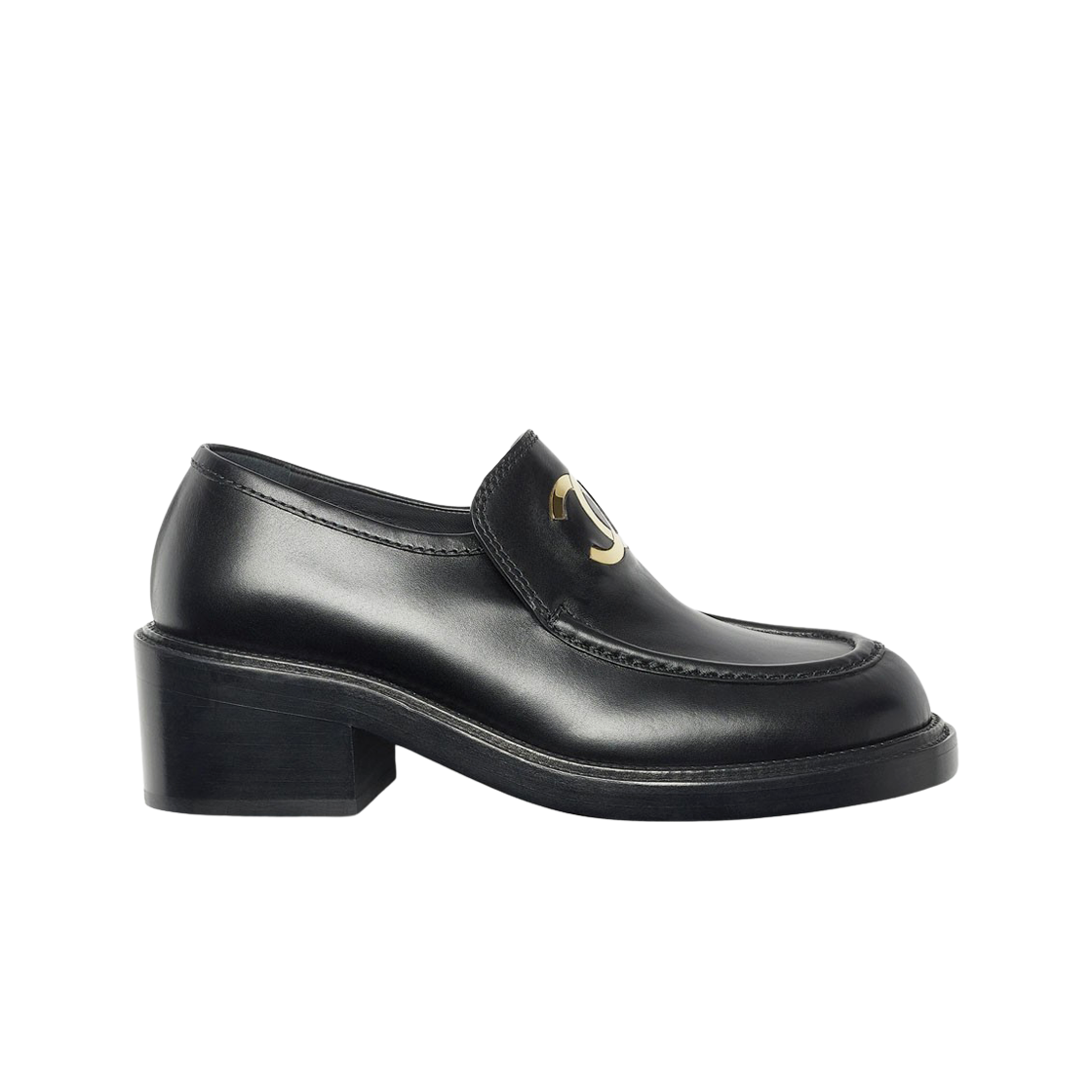 (W) 샤넬 로퍼 샤이니 카프스킨 & 블랙((W) Chanel Loafers Shiny Calfskin & Black) - 1