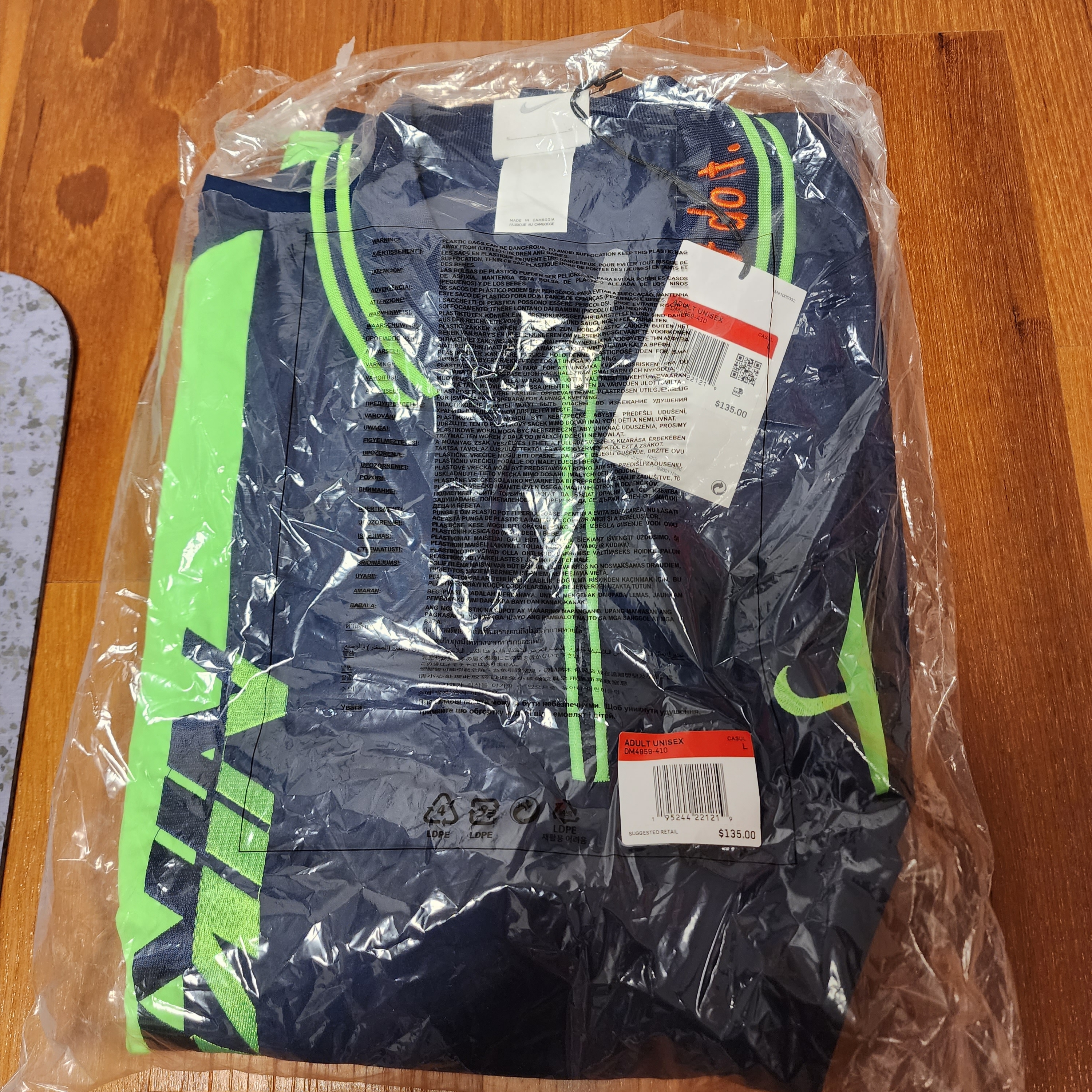 Nike x Cactus Plant Flea Market Short Sleeve Polo Midnight Navy - US/EU 착용 스타일 - 3