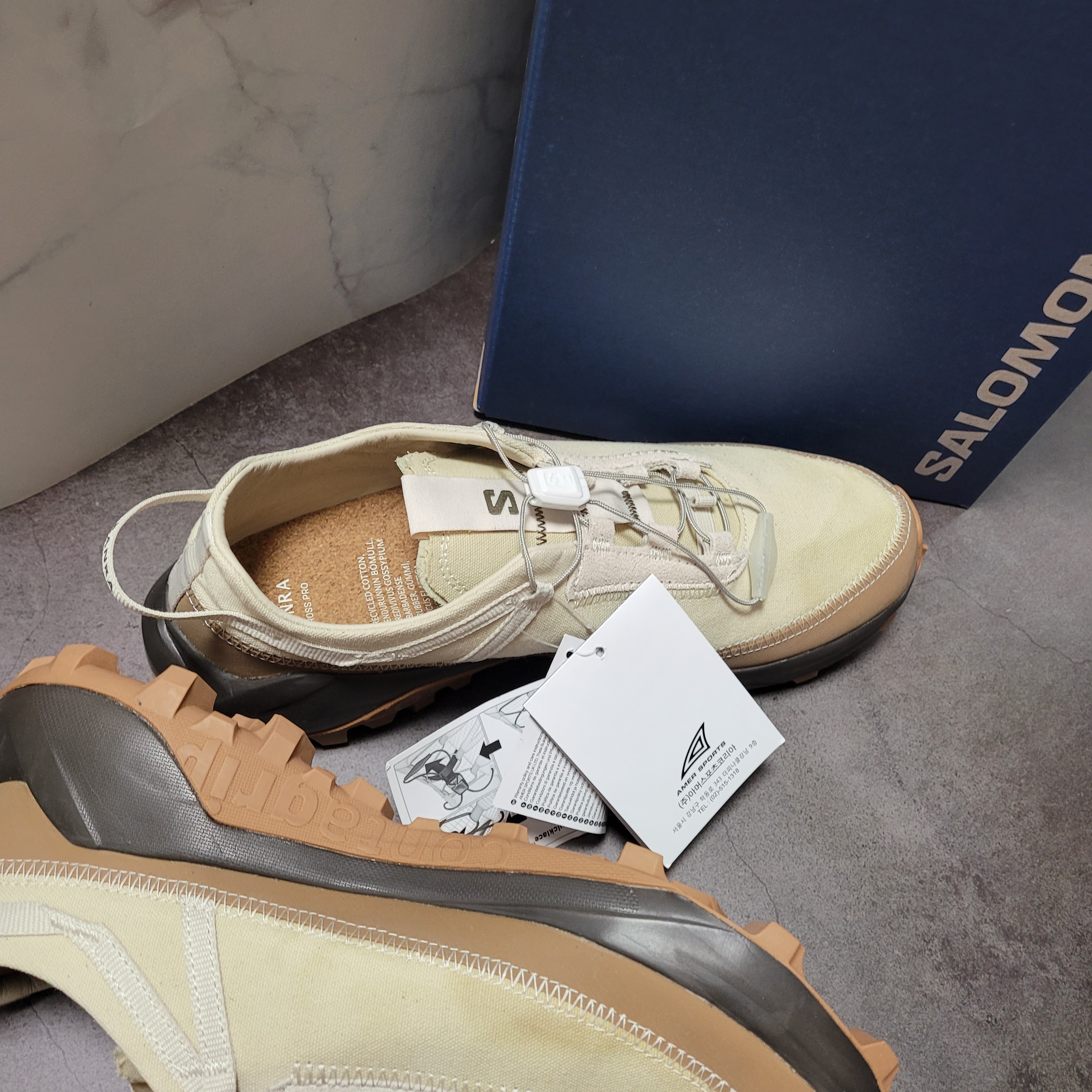 Salomon x Ranra Cross Pro Turtledove Rainy Day 착용 스타일