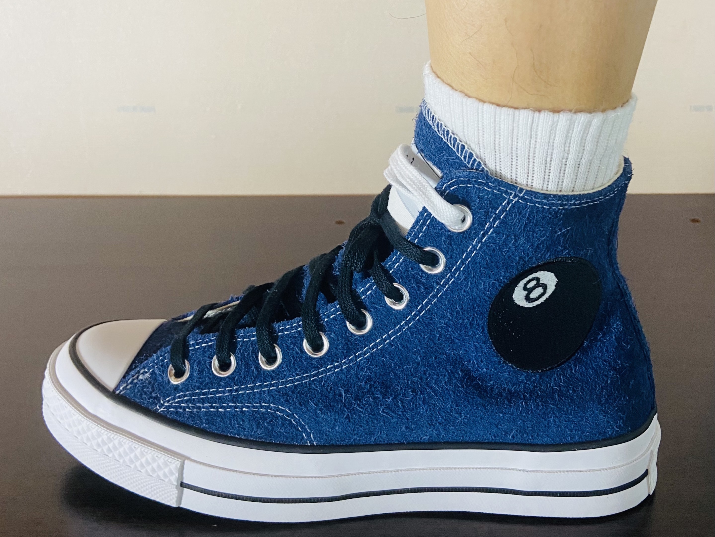 Converse x Stussy Chuck 70 High 8 Ball Navy 착용 스타일