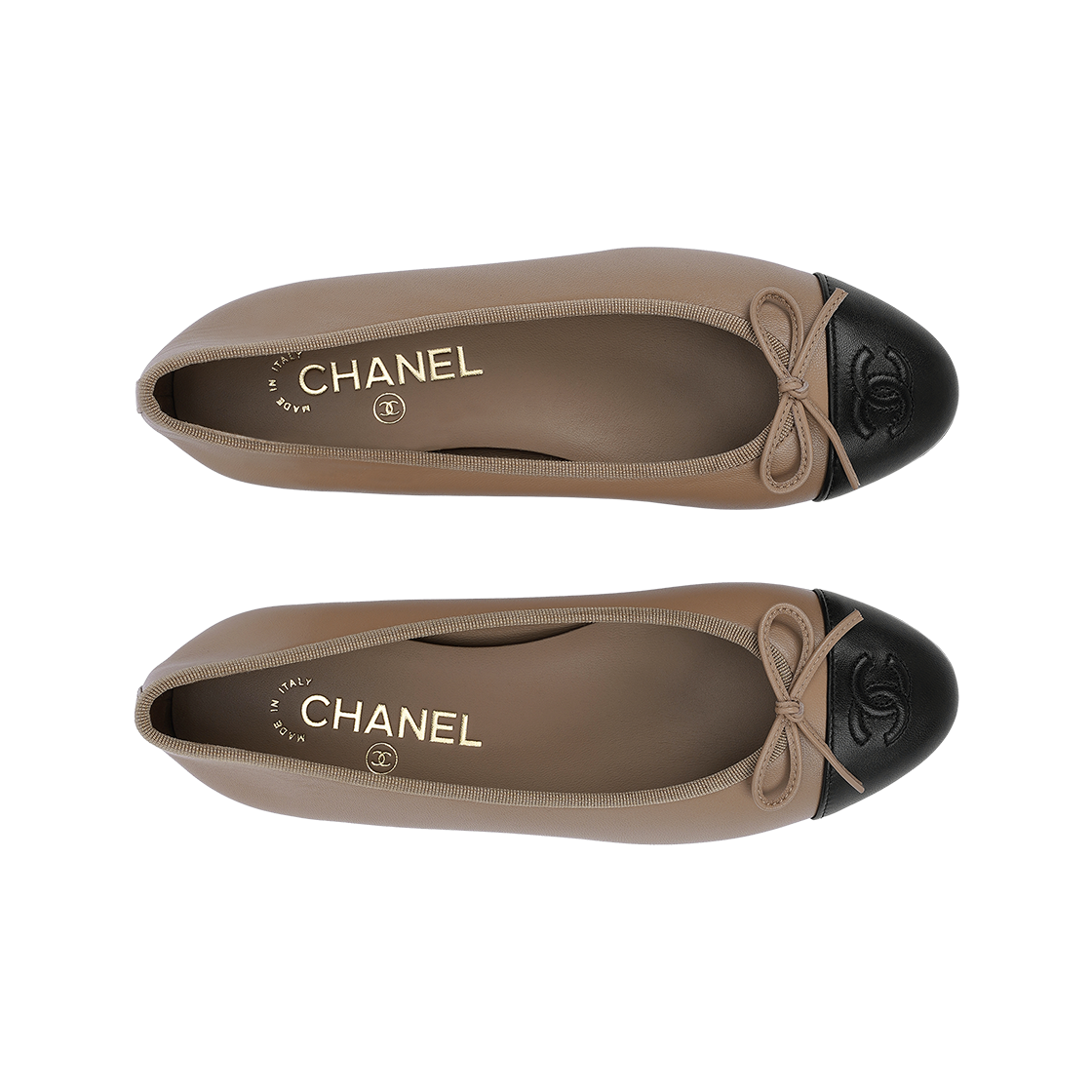 (W) 샤넬 발레리나 플랫 램스킨 & 베이지 블랙((W) Chanel Ballerina Flat Lambskin & Beige Black) - 3