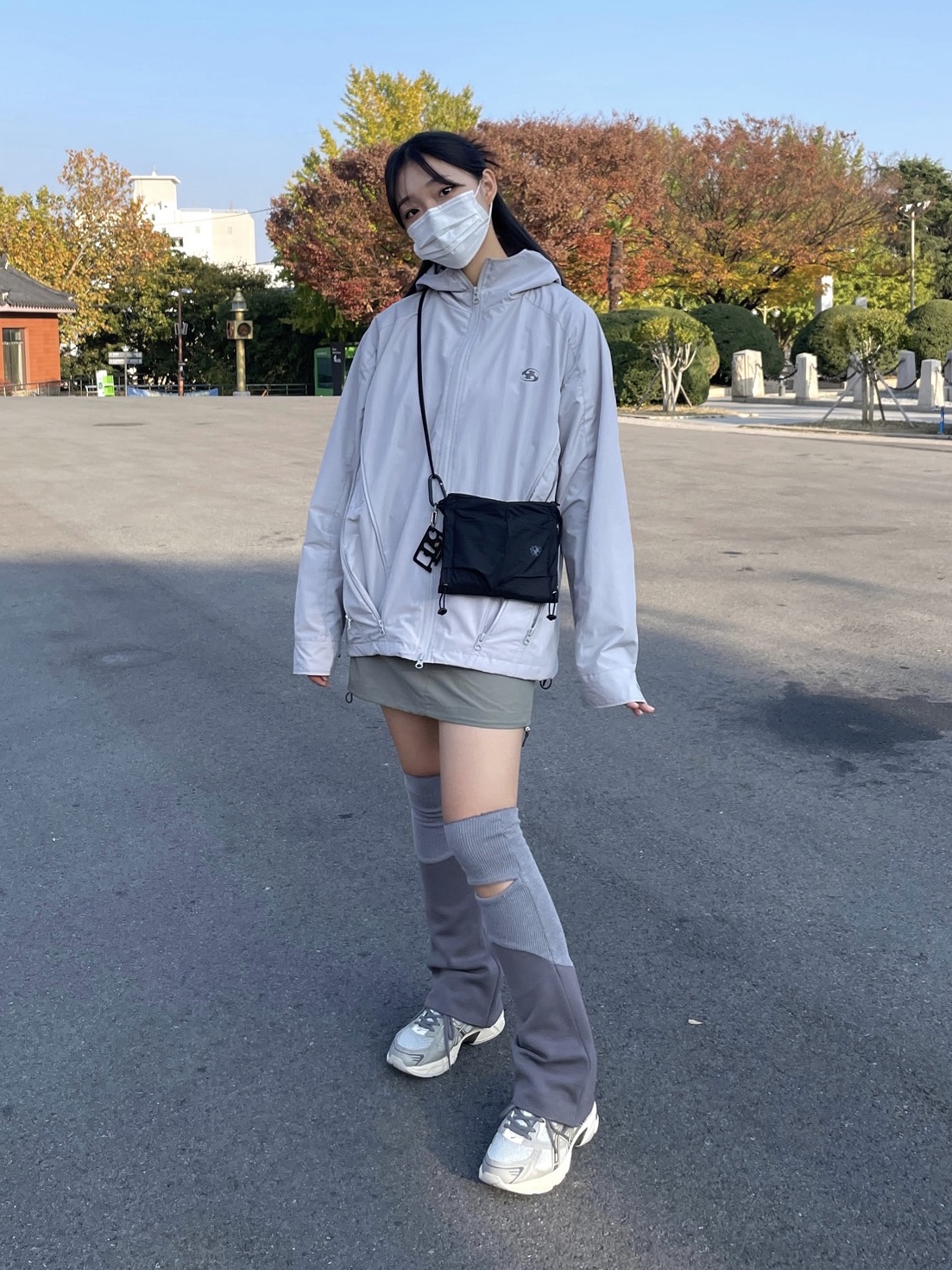 Sansan Gear Zipper Jacket Light Grey - 22FW, Asics x I4P Gel-1130 Glacier Grey Mink 착용 스타일