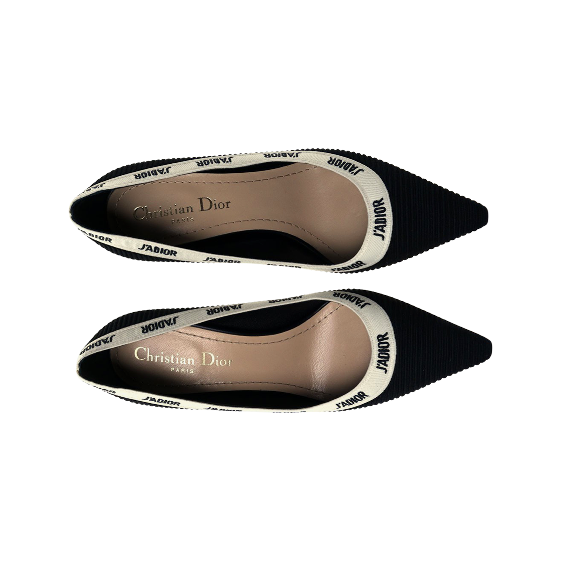 (W) 디올 자디올 자수 펌프스 테크니컬 캔버스 블랙((W) Dior J'adior Embroidered Pumps Technical Canvas Black) - 2